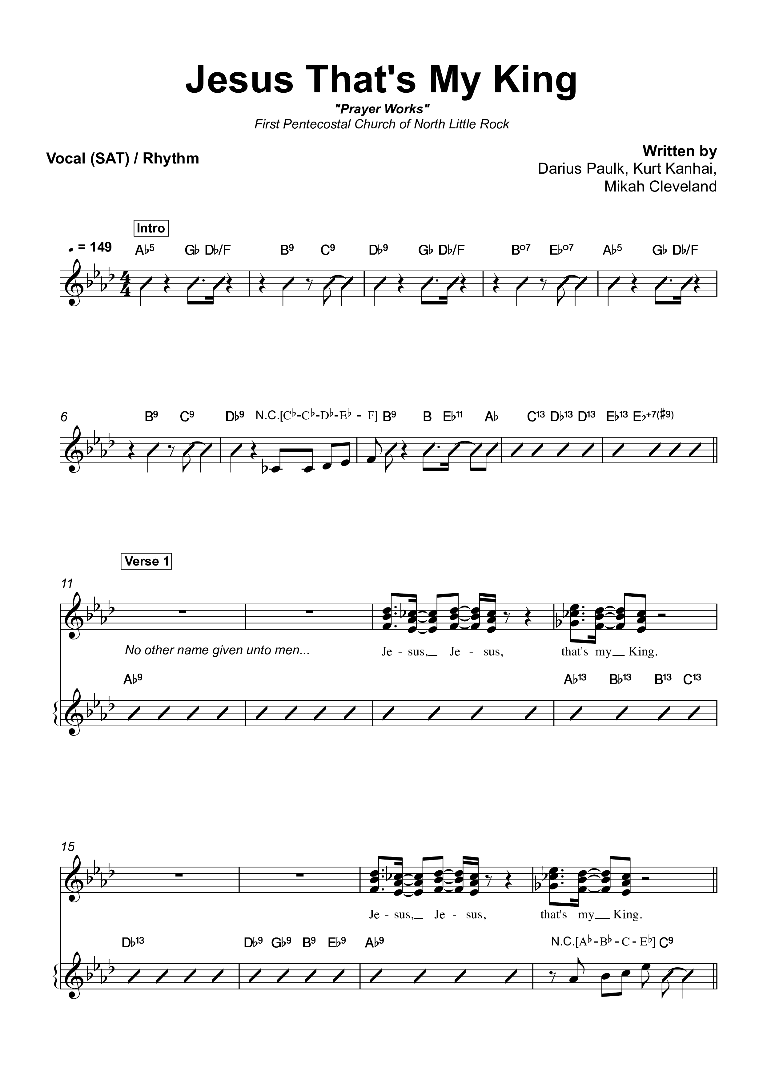 Jesus That's My King Rhythm/Vocal (First Pentecostal Church North Little Rock)