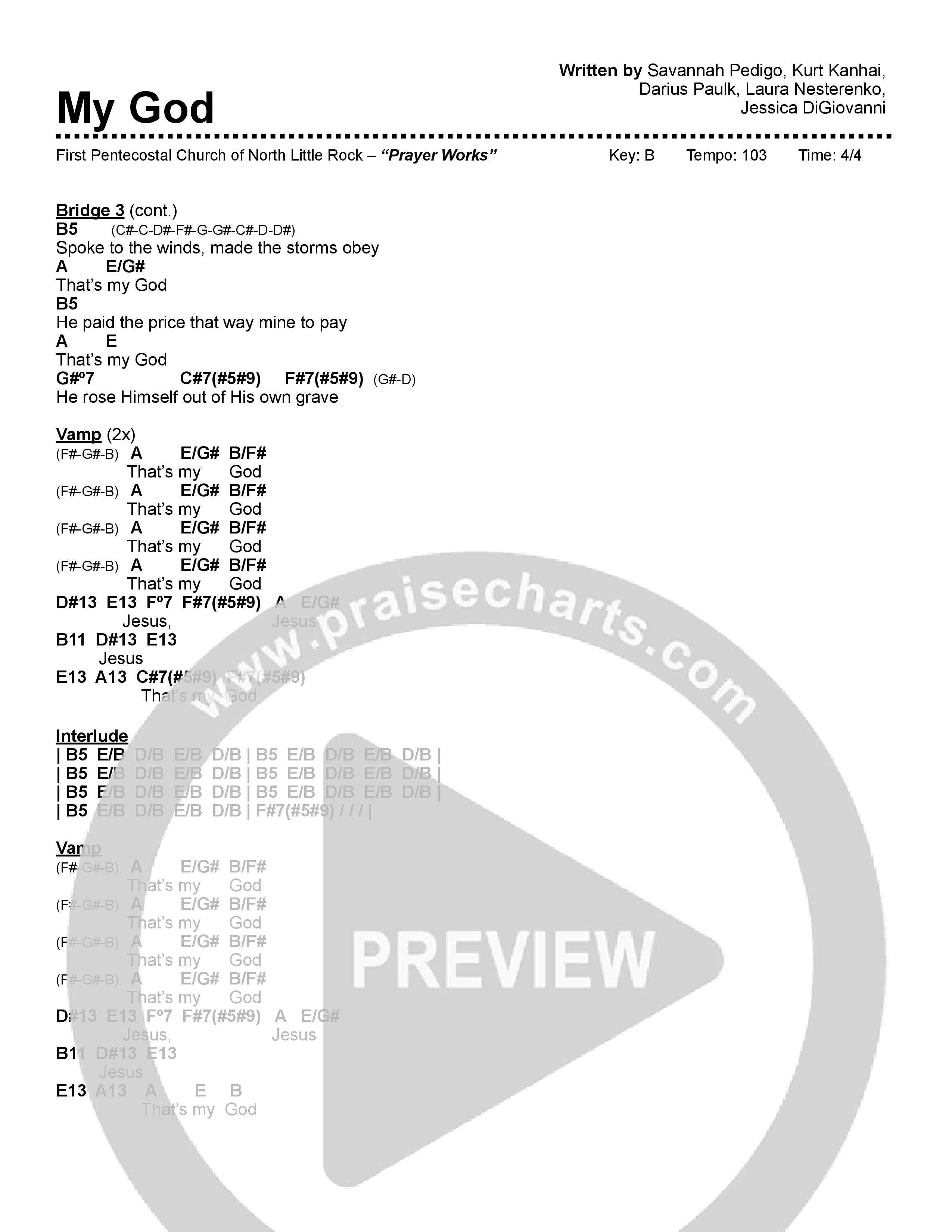 My God Chord Chart (First Pentecostal Church North Little Rock)
