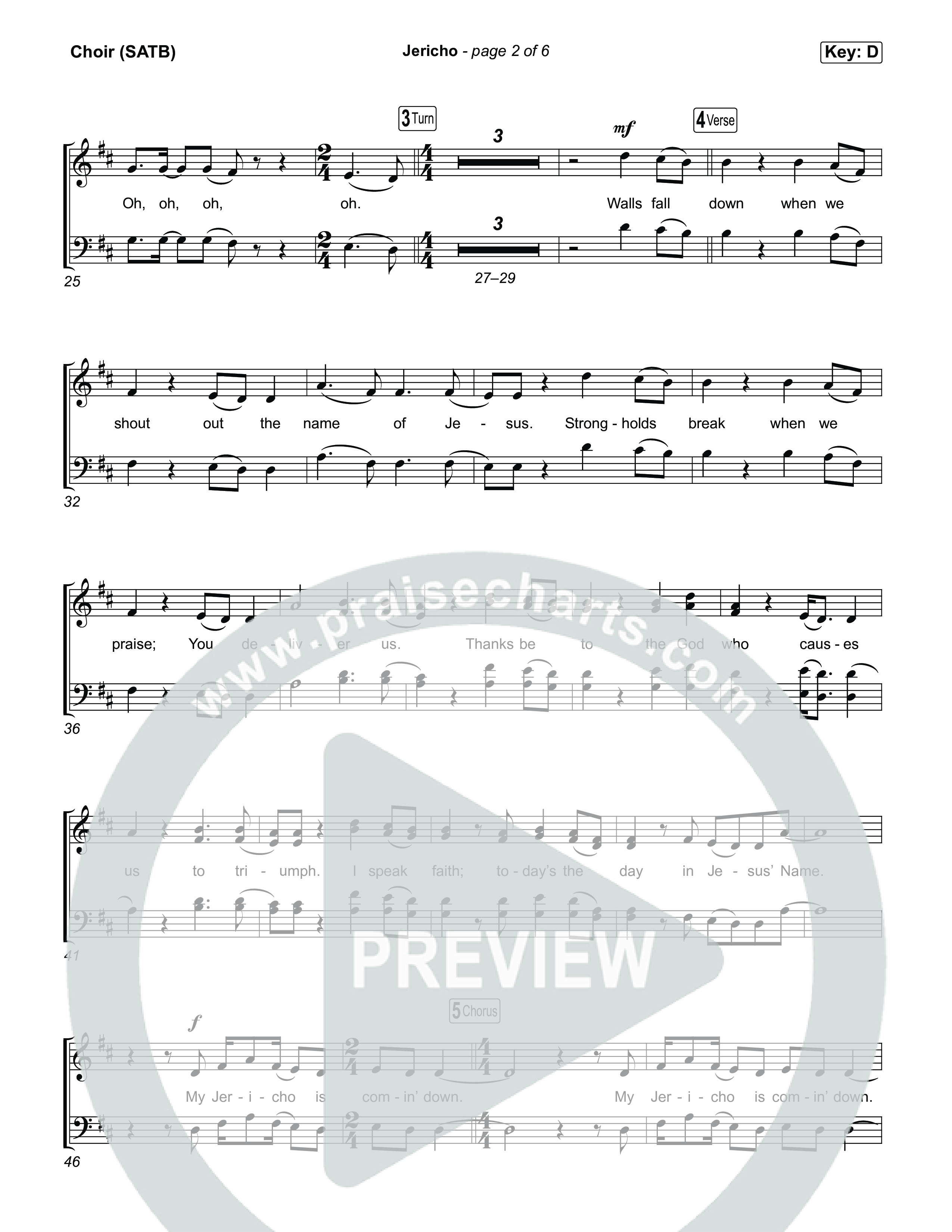 Jericho Choir Sheet (SATB) (First Pentecostal Church North Little Rock)
