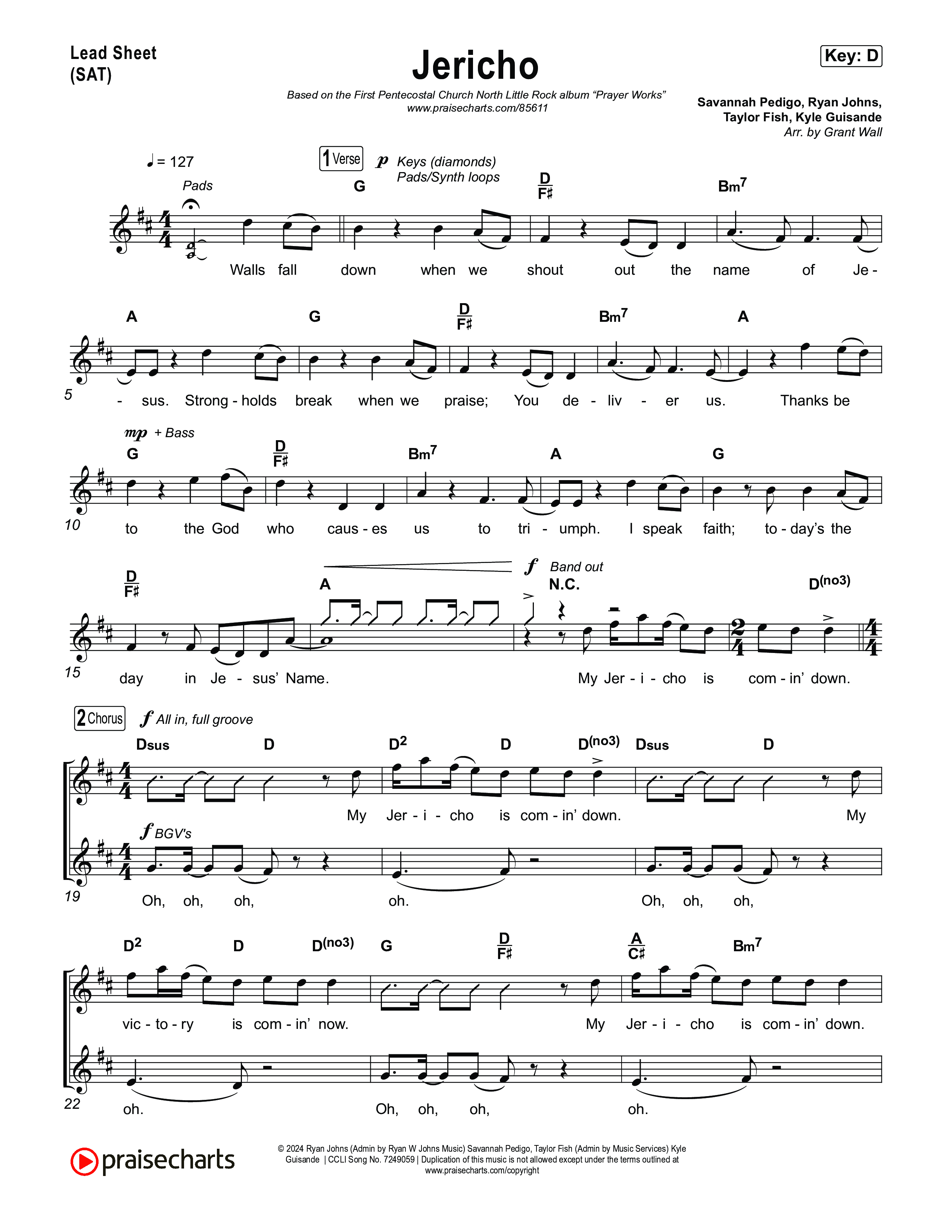 Jericho Lead Sheet (SAT) (First Pentecostal Church North Little Rock)