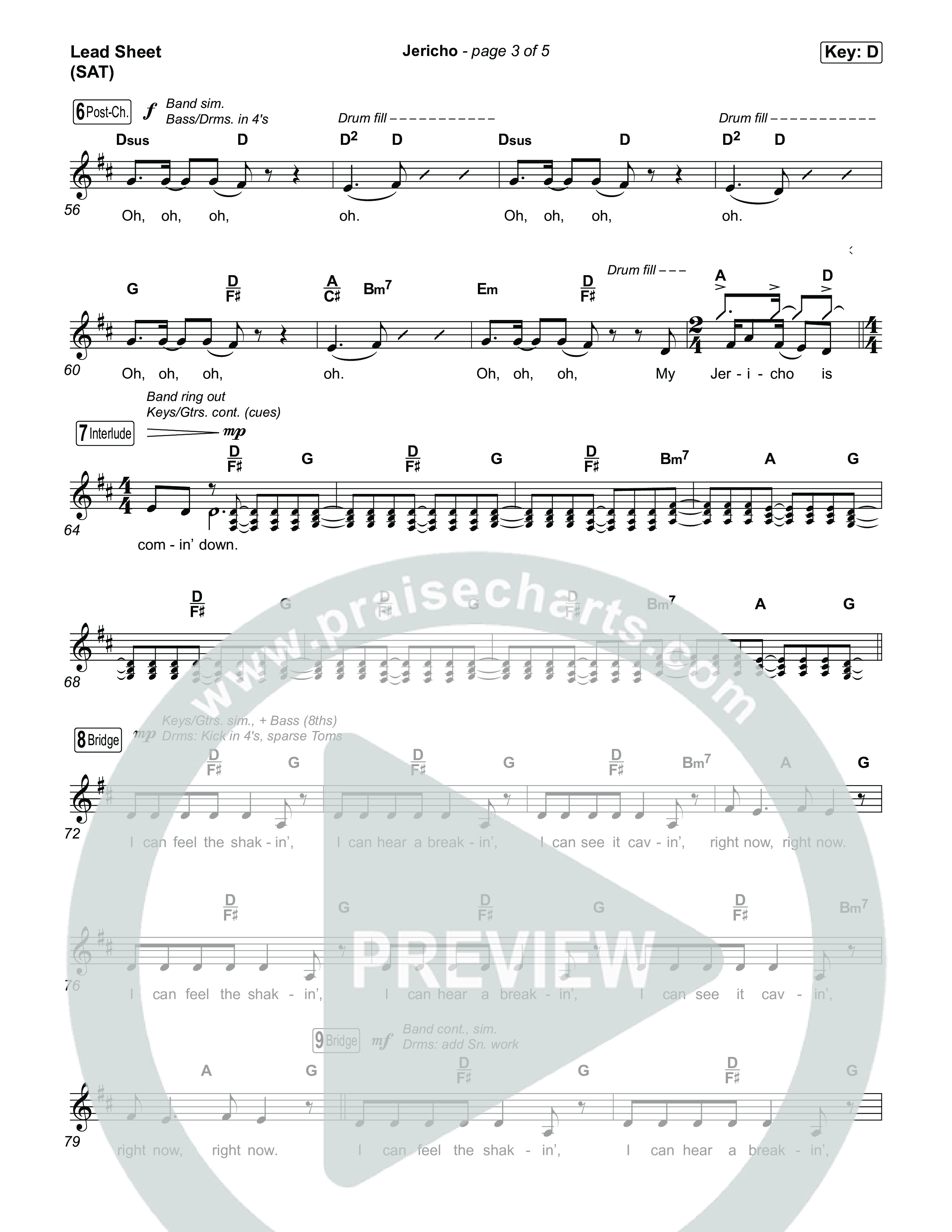 Jericho Lead Sheet (SAT) (First Pentecostal Church North Little Rock)