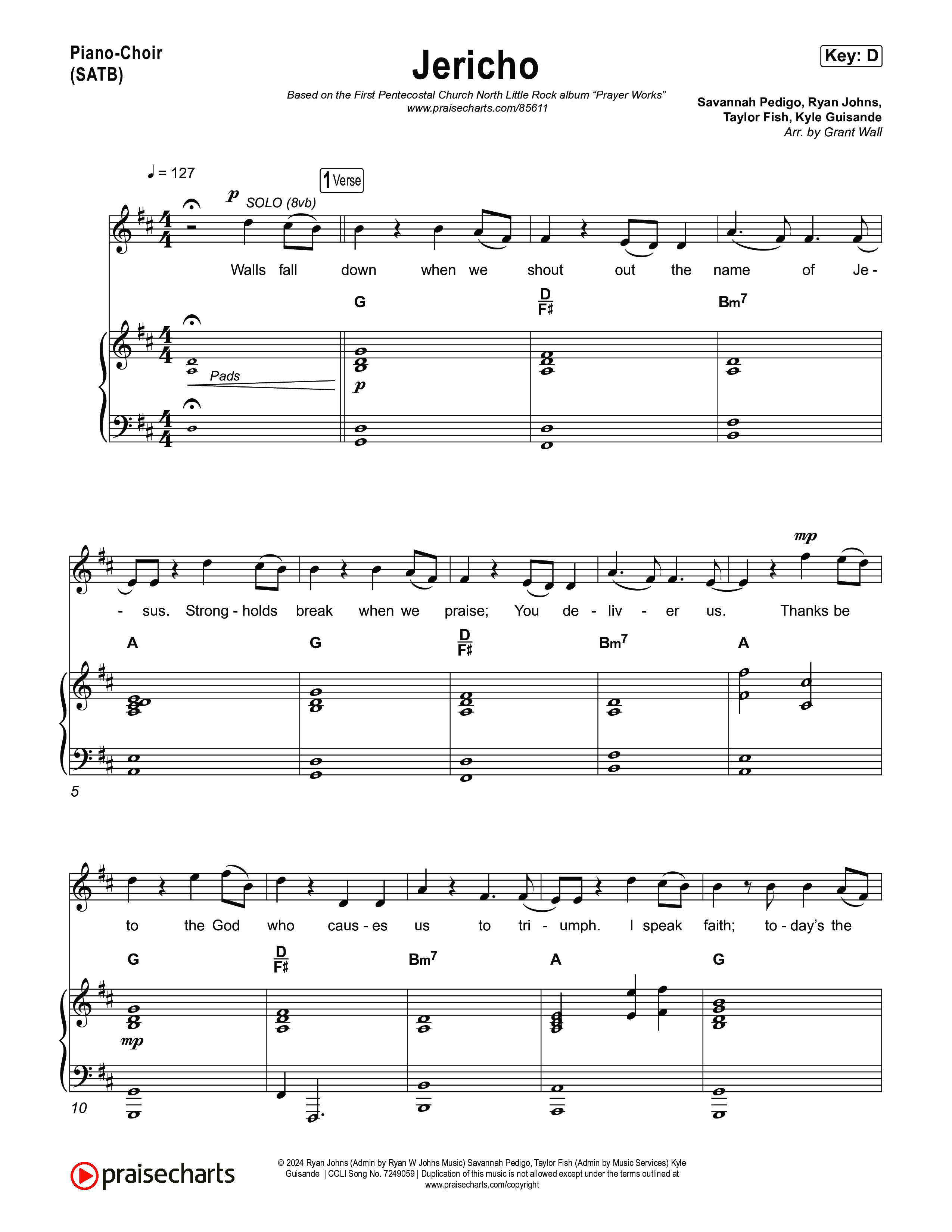 Jericho Piano/Vocal Pack (First Pentecostal Church North Little Rock)