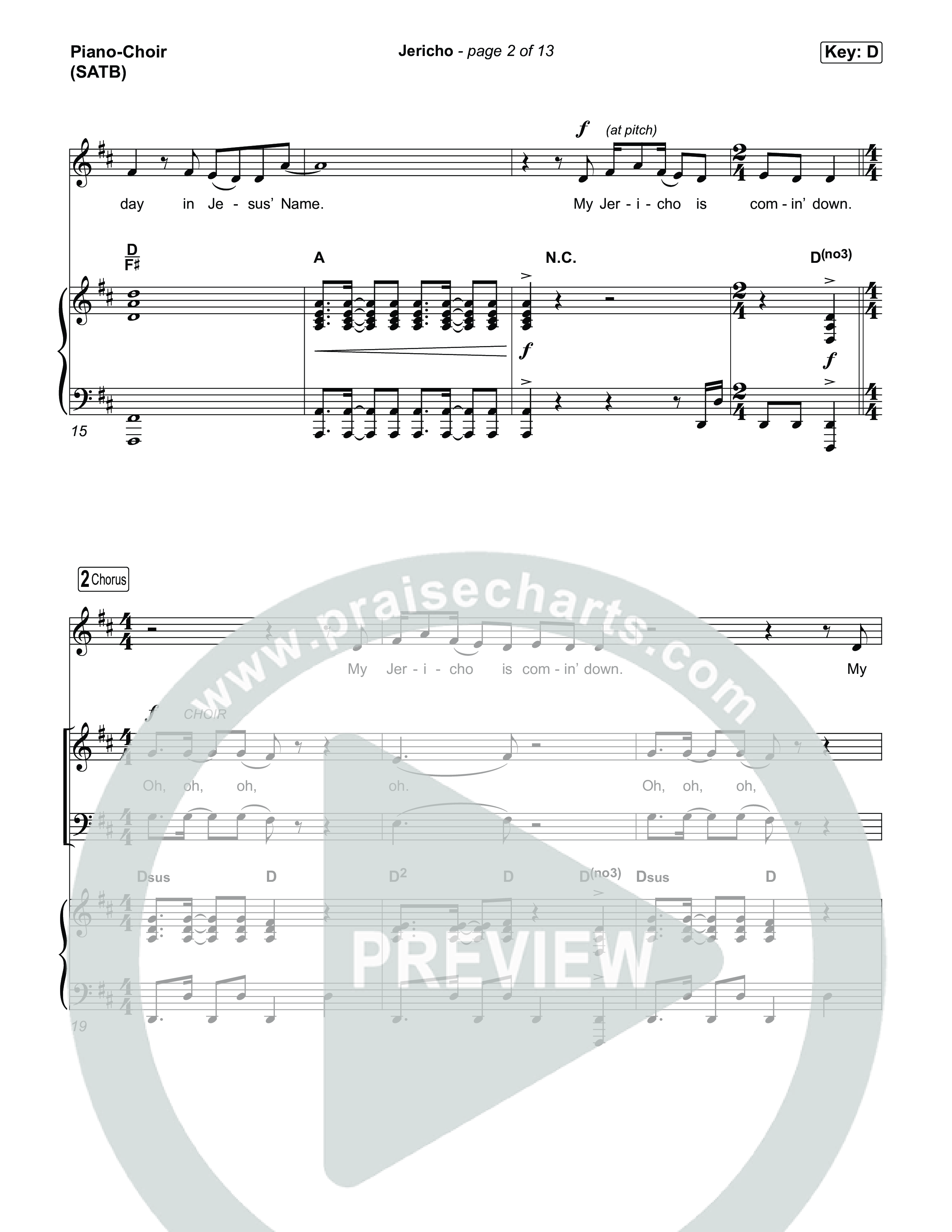 Jericho Piano/Vocal Pack (First Pentecostal Church North Little Rock)