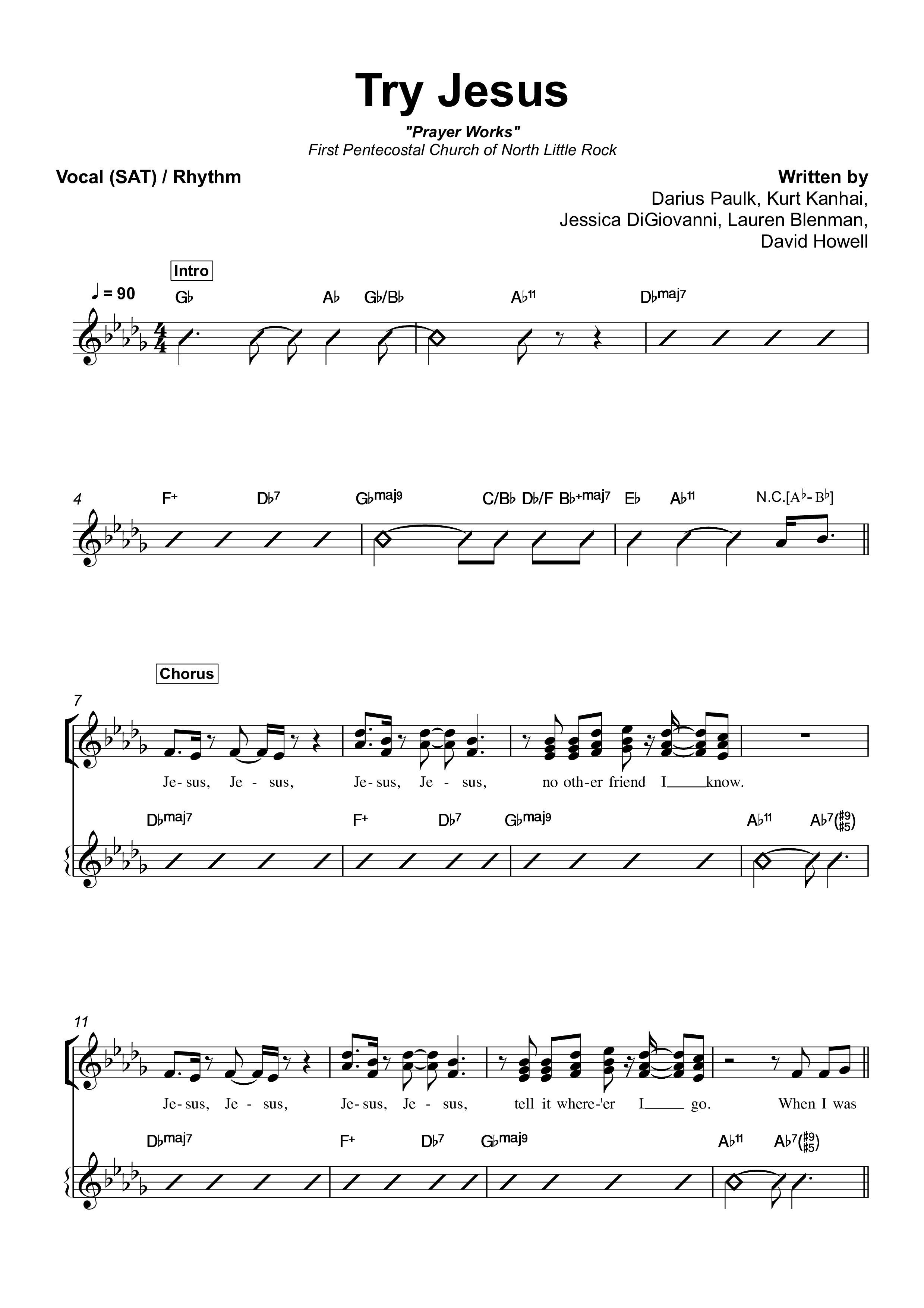 Try Jesus Rhythm/Vocal (First Pentecostal Church North Little Rock)