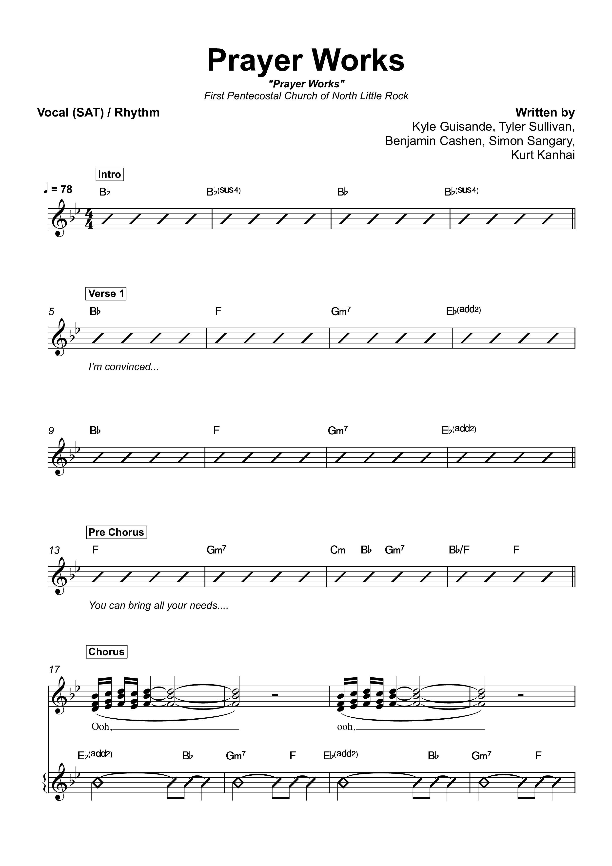 Prayer Works Rhythm/Vocal (First Pentecostal Church North Little Rock)