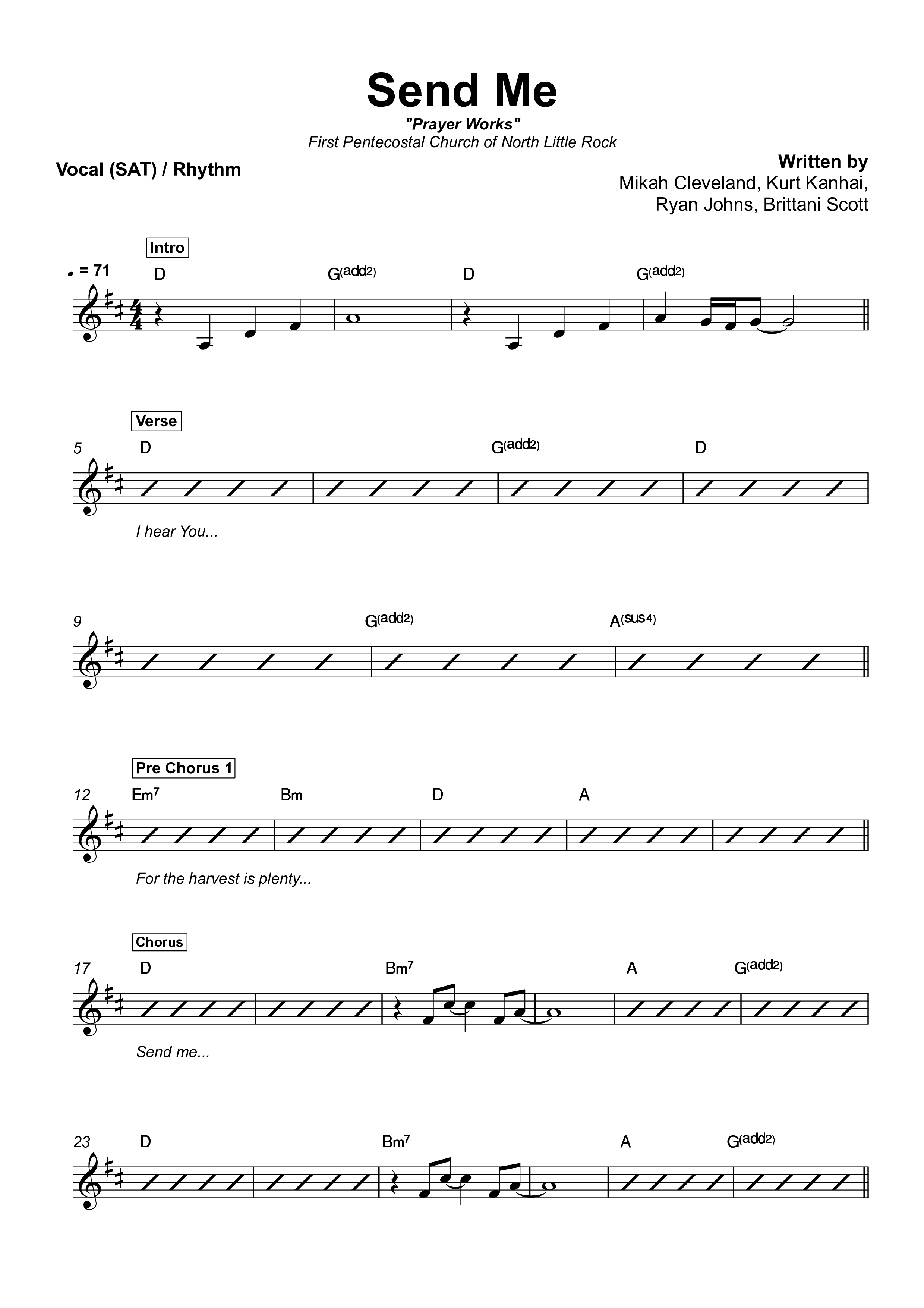 Send Me Rhythm/Vocal (First Pentecostal Church North Little Rock)