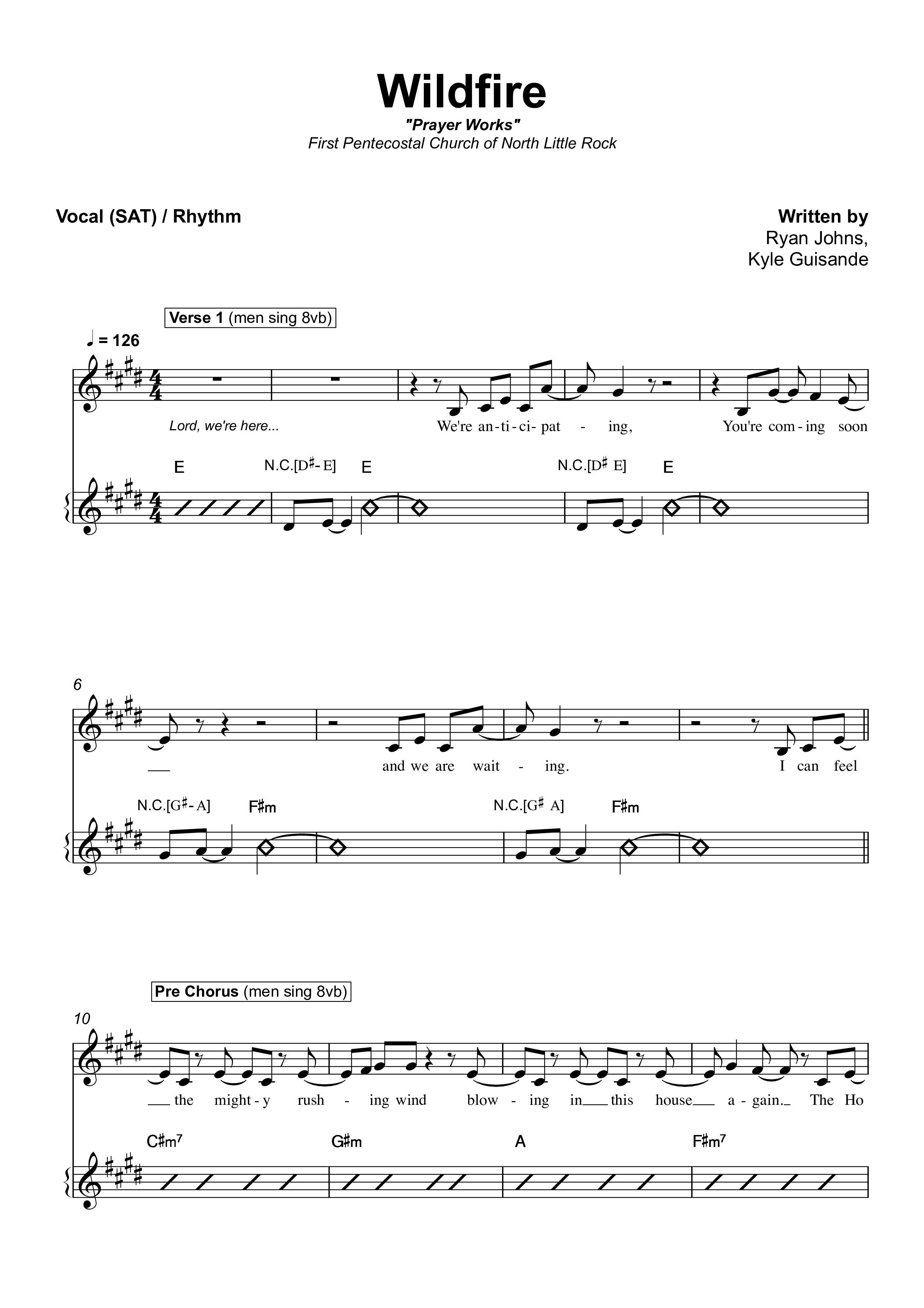 Wildfire Rhythm/Vocal (First Pentecostal Church North Little Rock)