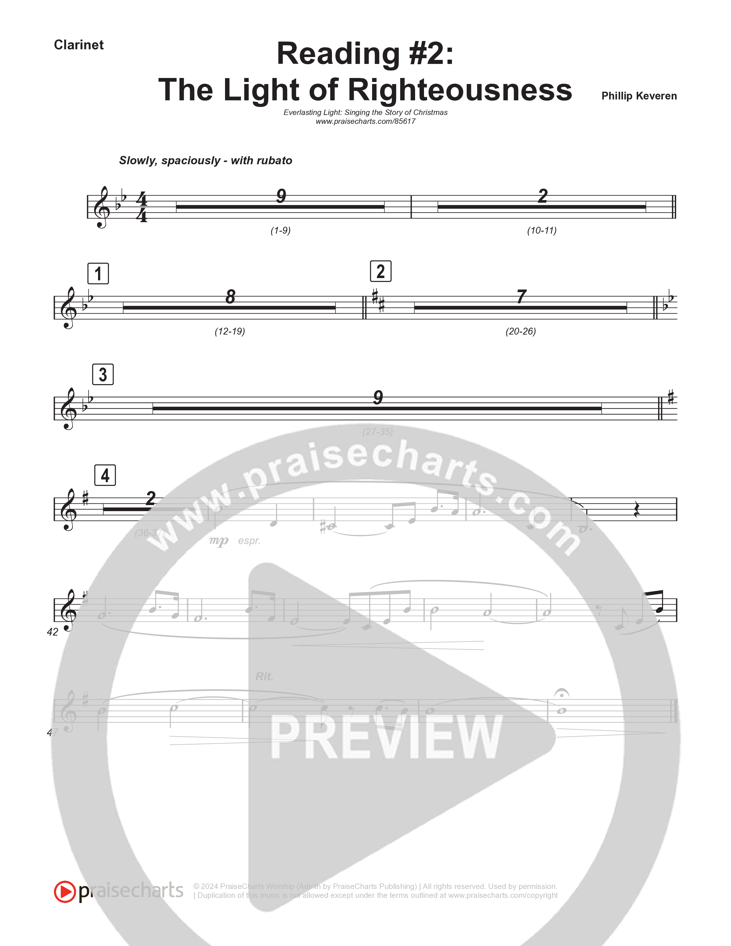 Reading #2: The Light Of Righteousness (Instrumental) Wind Pack (Museum Of The Bible / Arr. Philip Keveren)