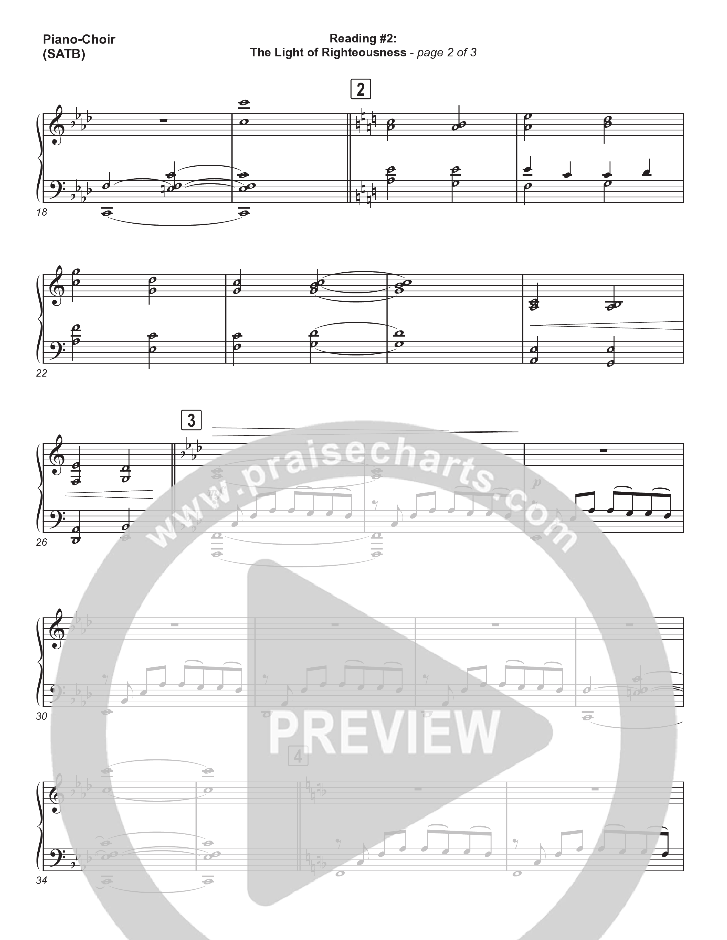 Reading #2: The Light Of Righteousness (Instrumental) Piano/Vocal (SATB) (Museum Of The Bible / Arr. Philip Keveren)