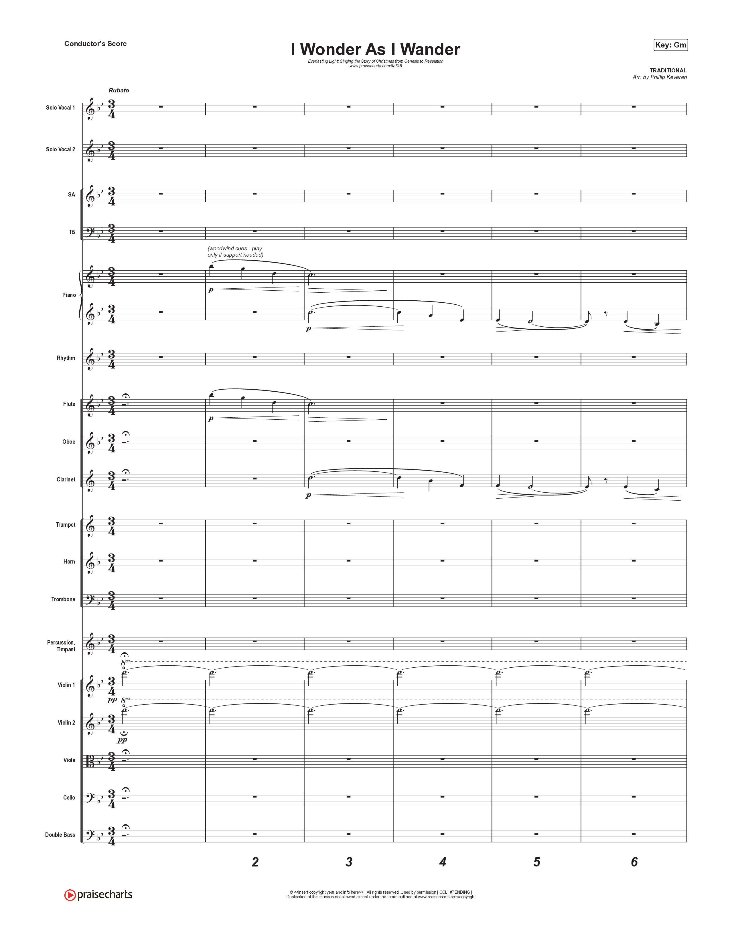 I Wonder As I Wander (Live) Conductor's Score (Museum Of The Bible / Tasha Layton / Indiana Wesleyan University Choir / Arr. Philip Keveren)