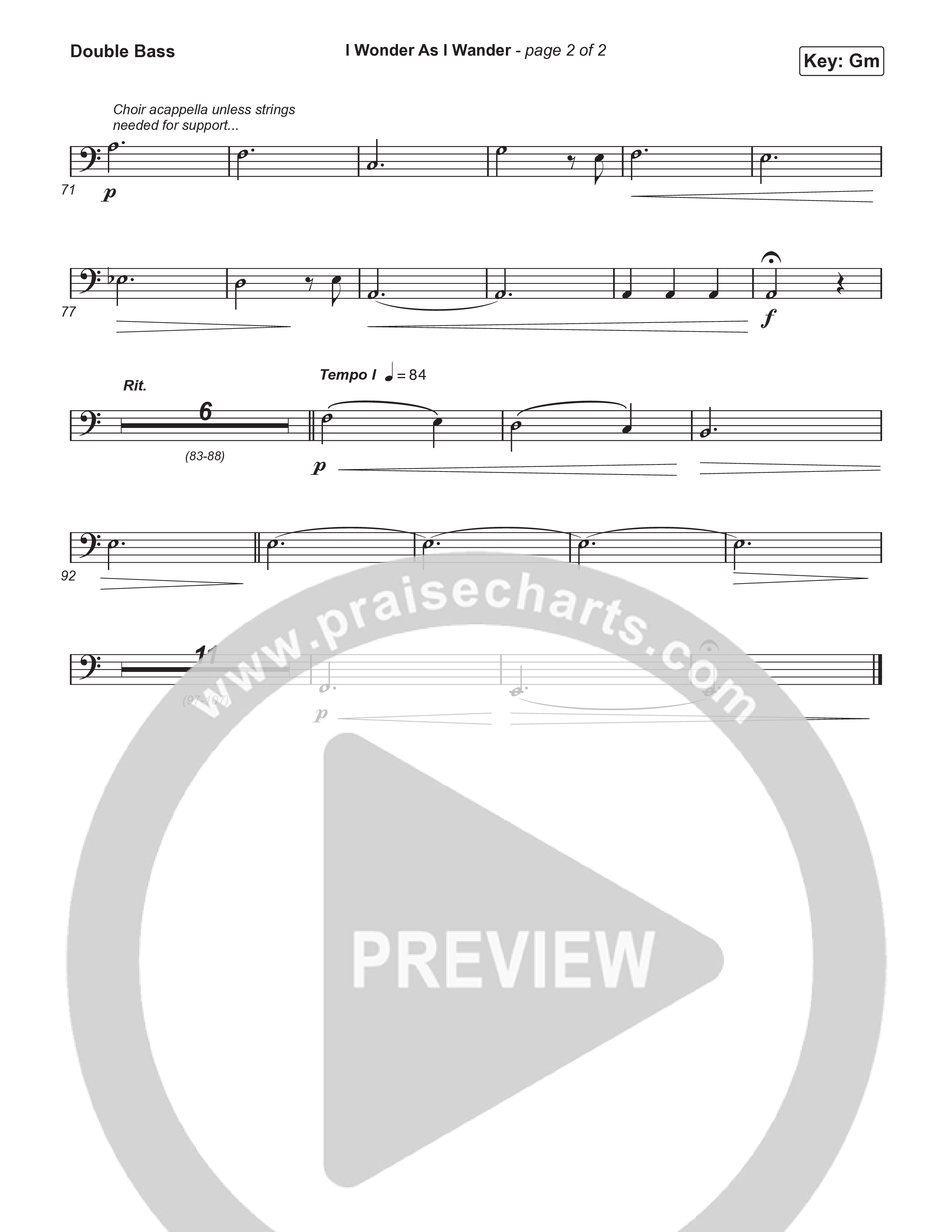 I Wonder As I Wander (Live) String Bass (Museum Of The Bible / Tasha Layton / Indiana Wesleyan University Choir / Arr. Philip Keveren)
