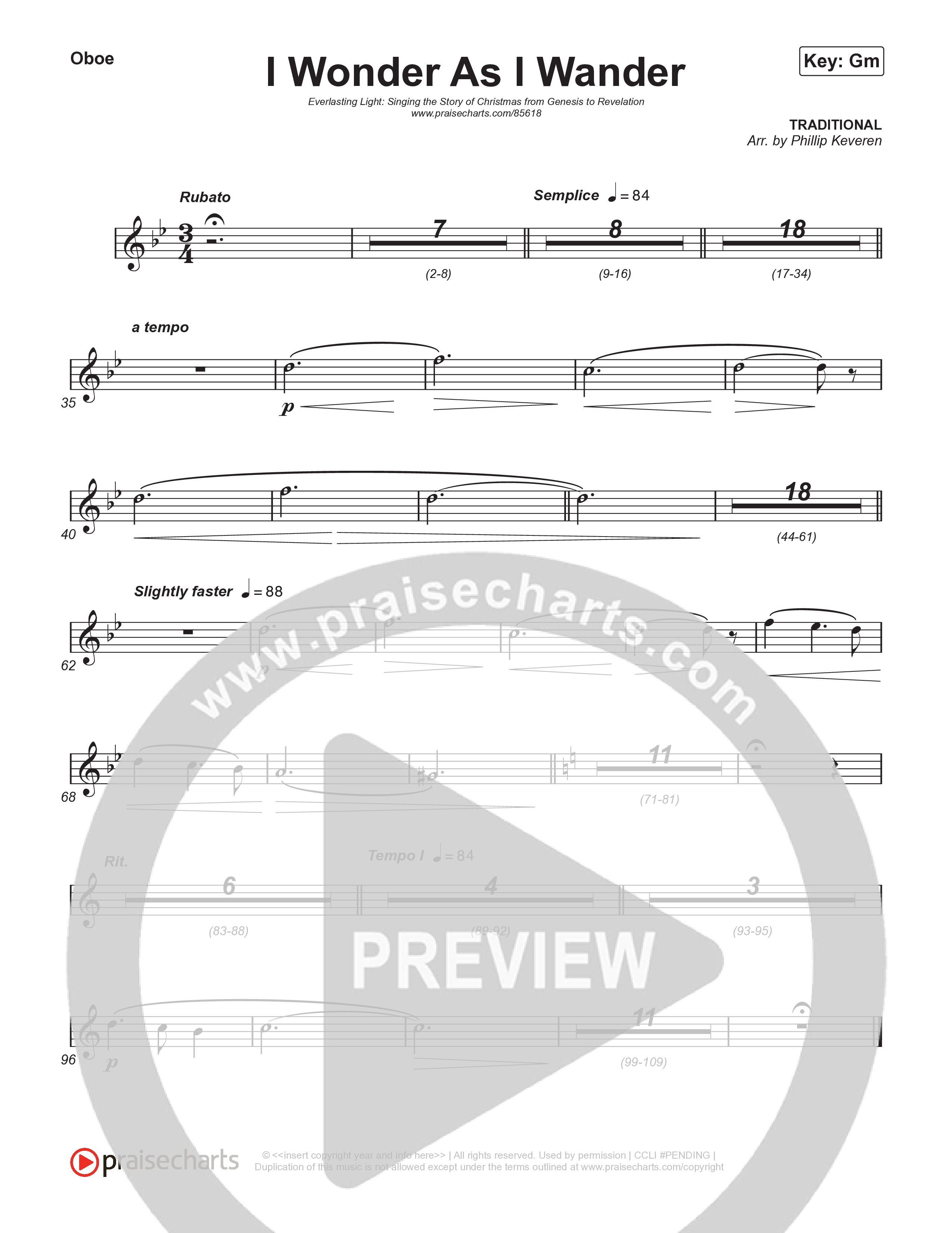 I Wonder As I Wander (Live) Oboe (Museum Of The Bible / Tasha Layton / Indiana Wesleyan University Choir / Arr. Philip Keveren)