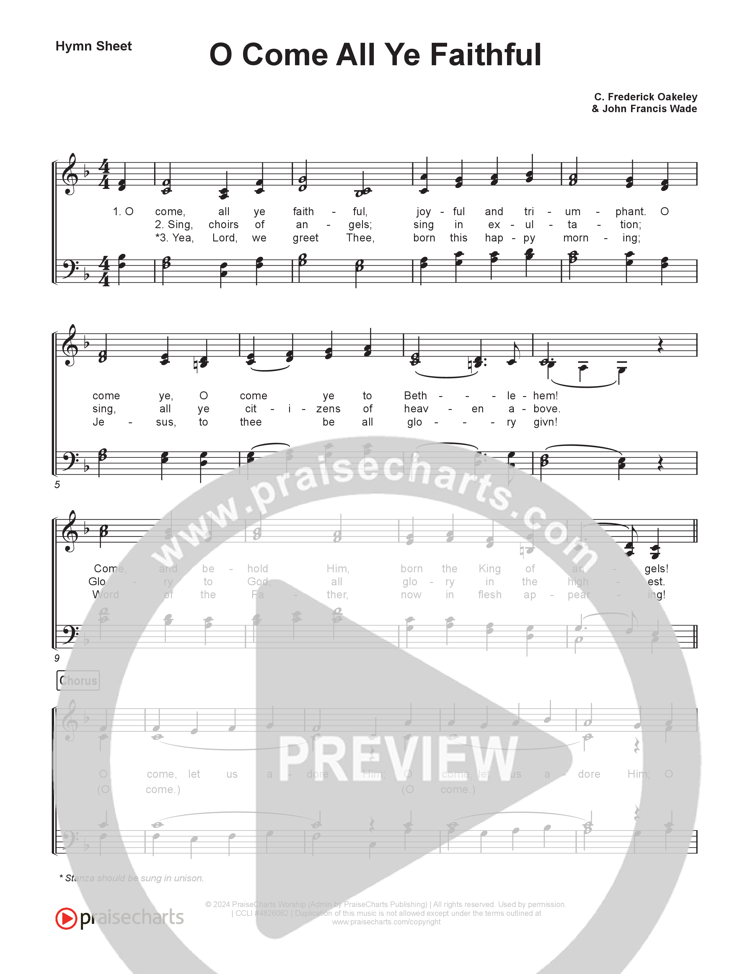 O Come All Ye Faithful (Live) Hymn Sheet (Museum Of The Bible / Arr. Jared Haschek / Tasha Layton / Anthony Evans / Indiana Wesleyan University Choir)