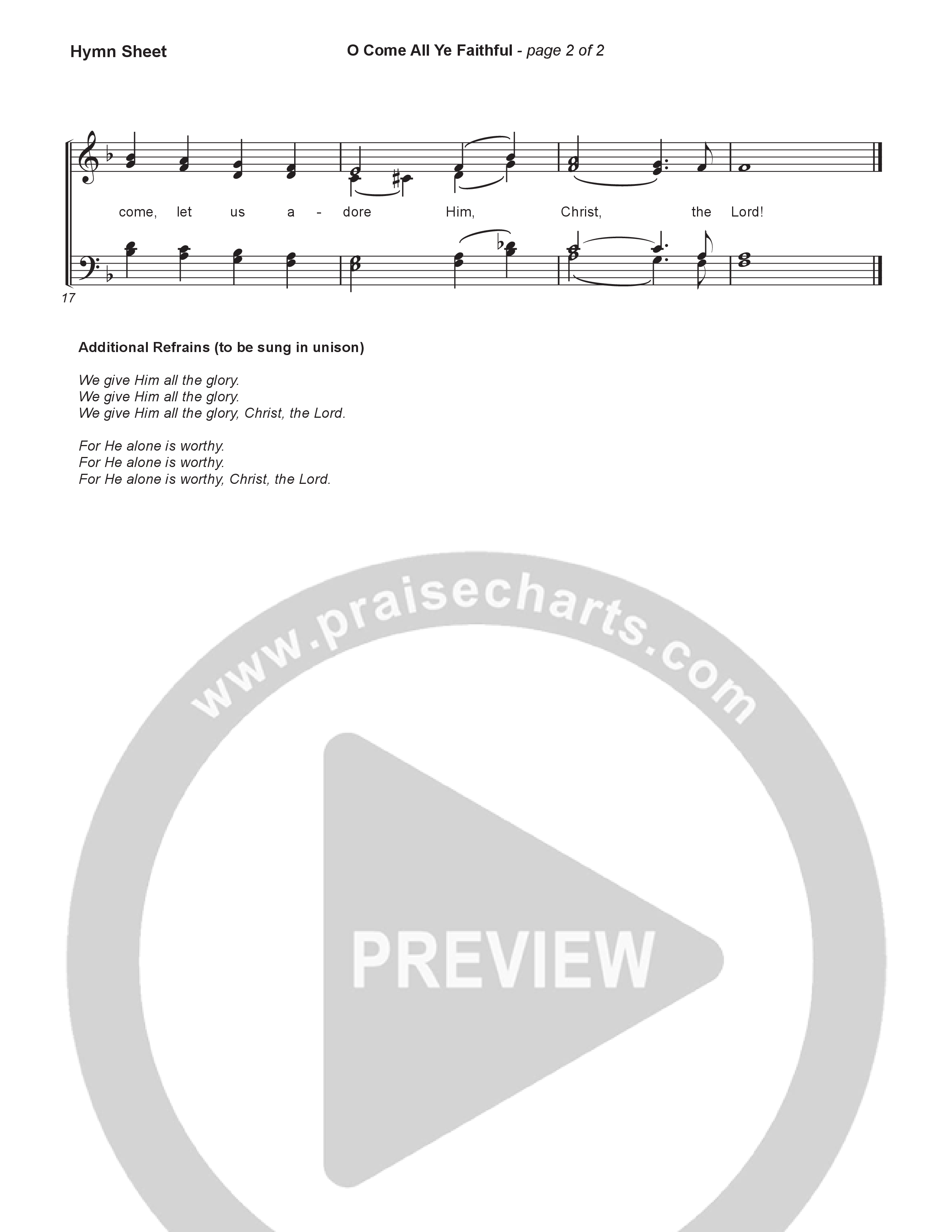 O Come All Ye Faithful (Live) Hymn Sheet (Museum Of The Bible / Arr. Jared Haschek / Tasha Layton / Anthony Evans / Indiana Wesleyan University Choir)