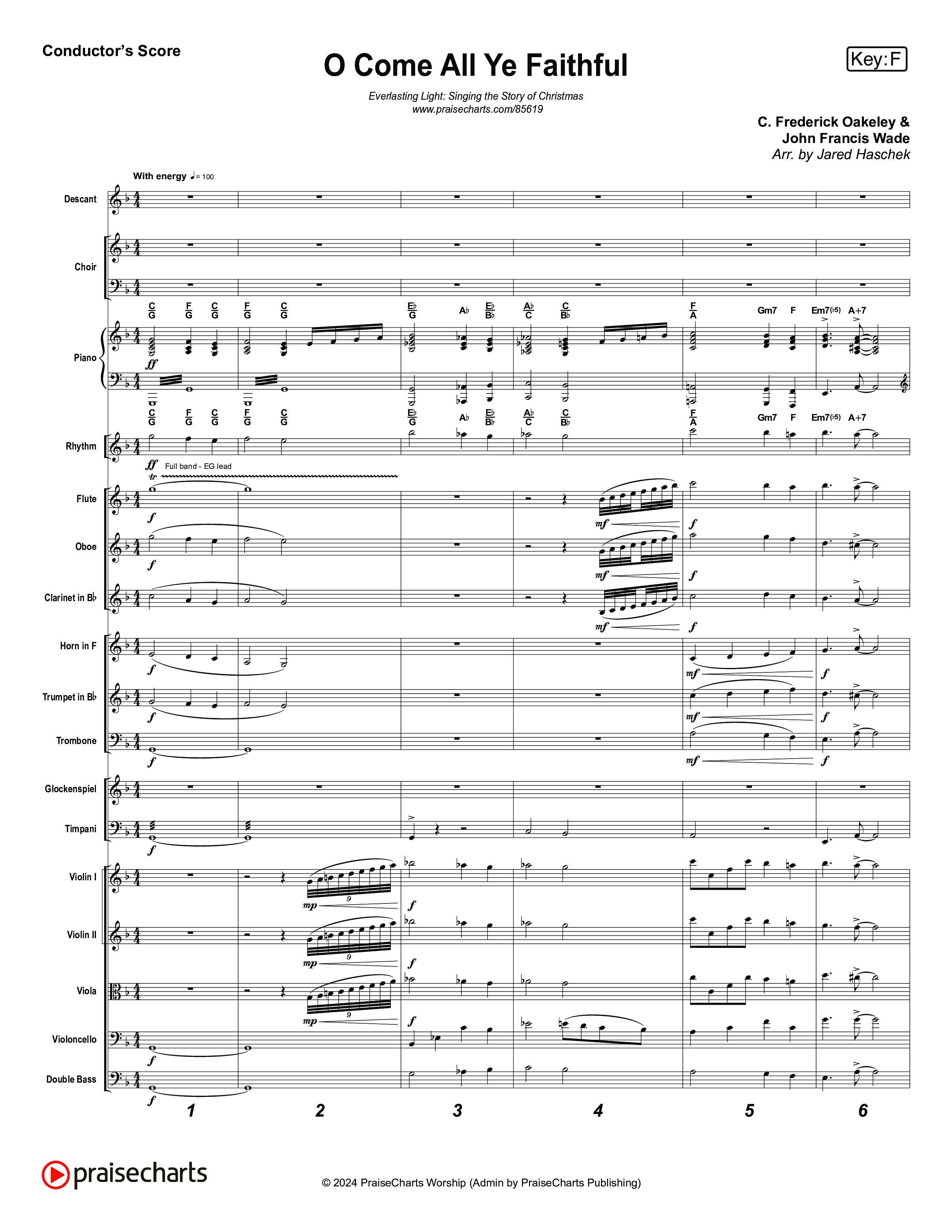 O Come All Ye Faithful (Live) Conductor's Score (Museum Of The Bible / Arr. Jared Haschek / Tasha Layton / Anthony Evans / Indiana Wesleyan University Choir)