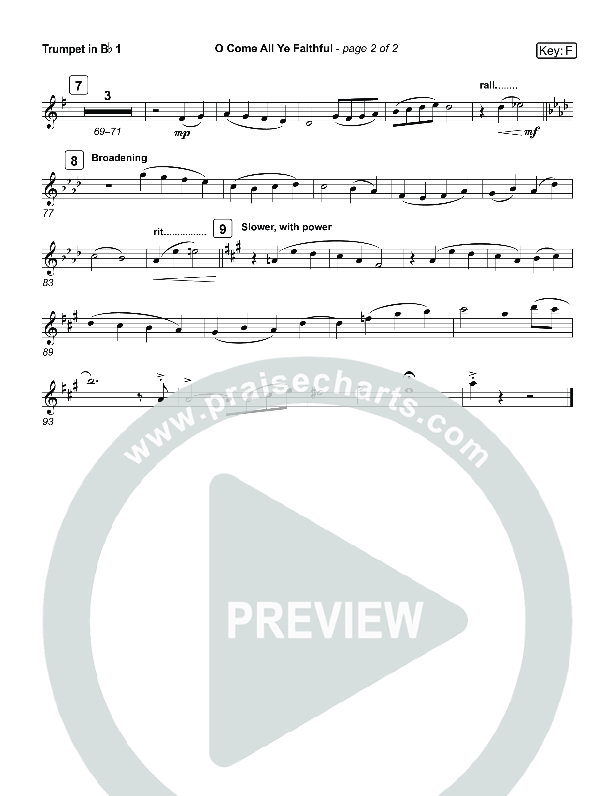 O Come All Ye Faithful (Live) Trumpet 1,2 (Museum Of The Bible / Arr. Jared Haschek / Tasha Layton / Anthony Evans / Indiana Wesleyan University Choir)