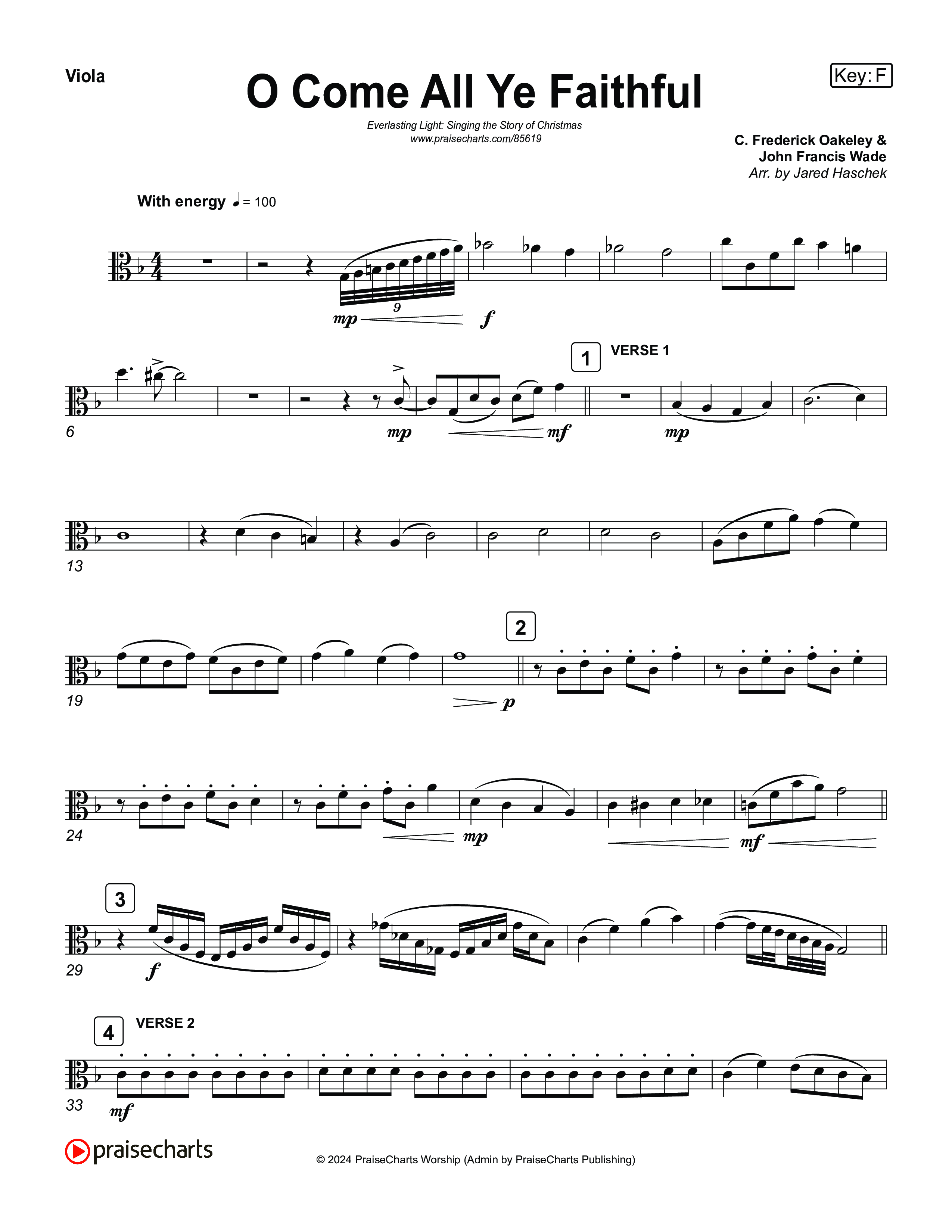 O Come All Ye Faithful (Live) Viola (Museum Of The Bible / Arr. Jared Haschek / Tasha Layton / Anthony Evans / Indiana Wesleyan University Choir)