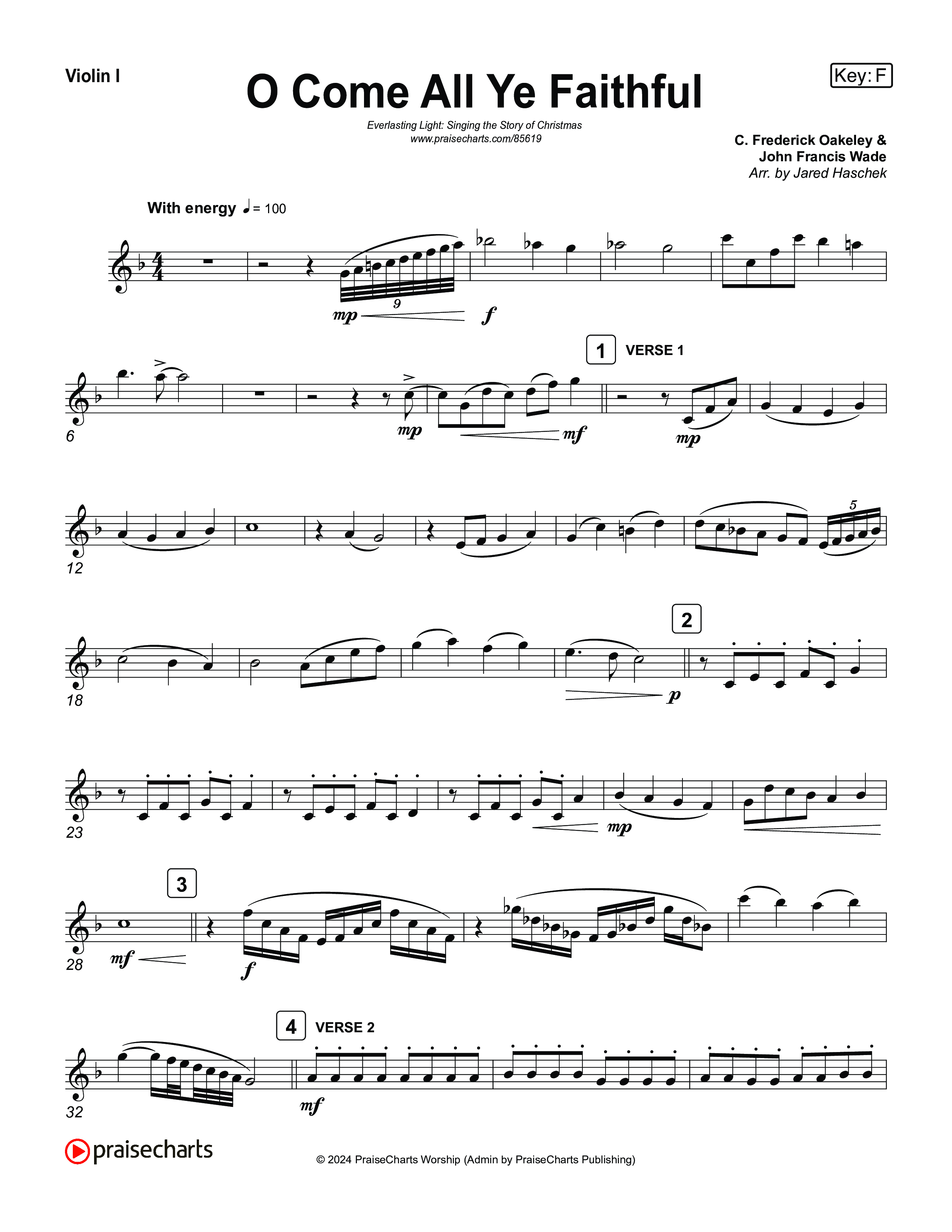 O Come All Ye Faithful (Live) String Pack (Museum Of The Bible / Arr. Jared Haschek / Tasha Layton / Anthony Evans / Indiana Wesleyan University Choir)