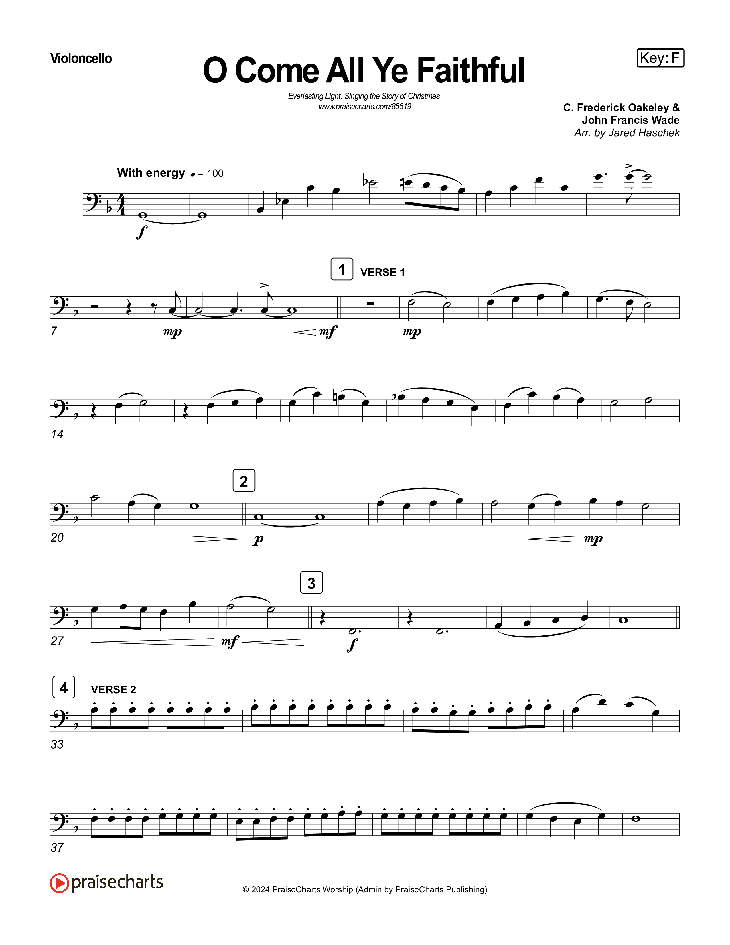 O Come All Ye Faithful (Live) Violincello (Museum Of The Bible / Arr. Jared Haschek / Tasha Layton / Anthony Evans / Indiana Wesleyan University Choir)