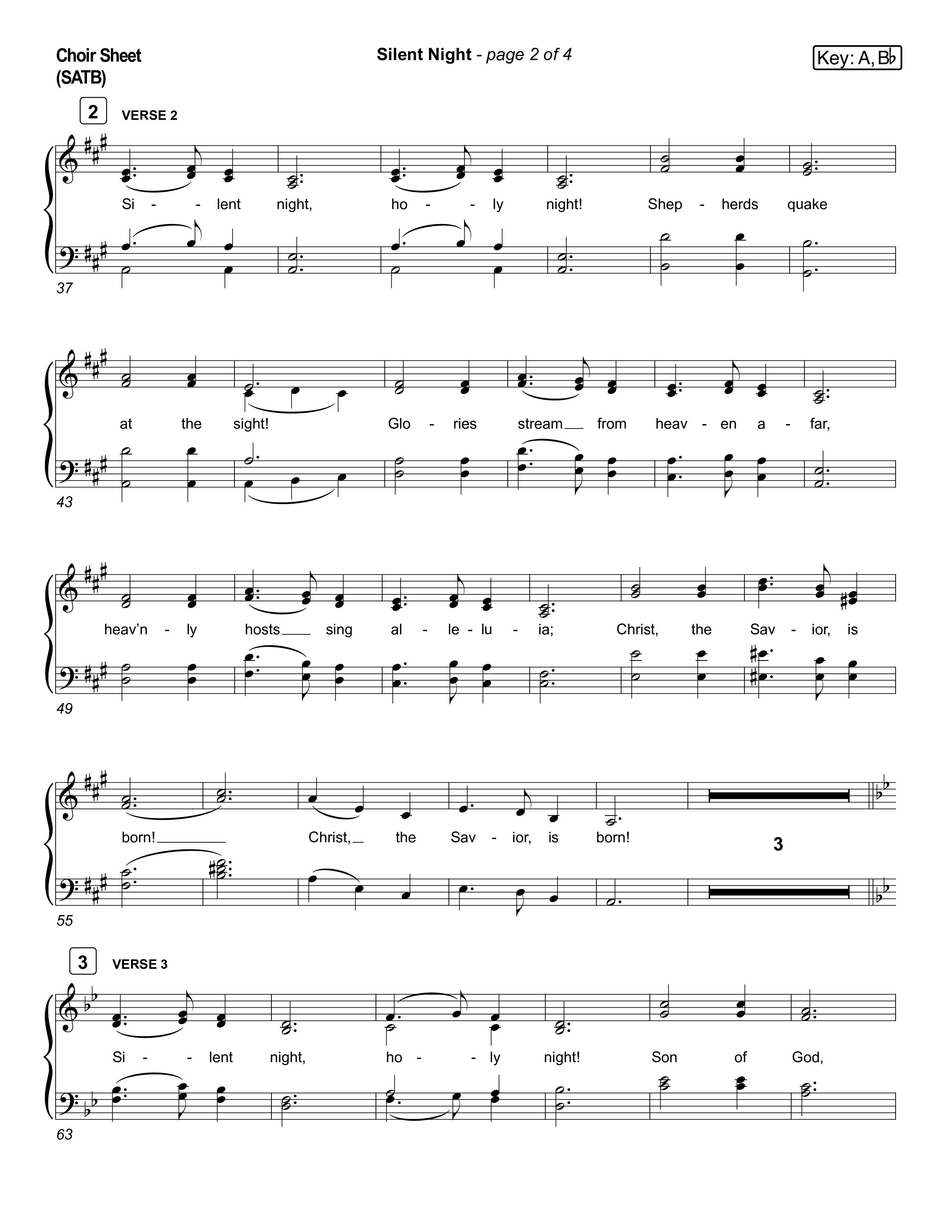 Silent Night (Live) Choir Sheet (SATB) (Museum Of The Bible / Indiana Wesleyan University Choir / Arr. Jared Haschek)