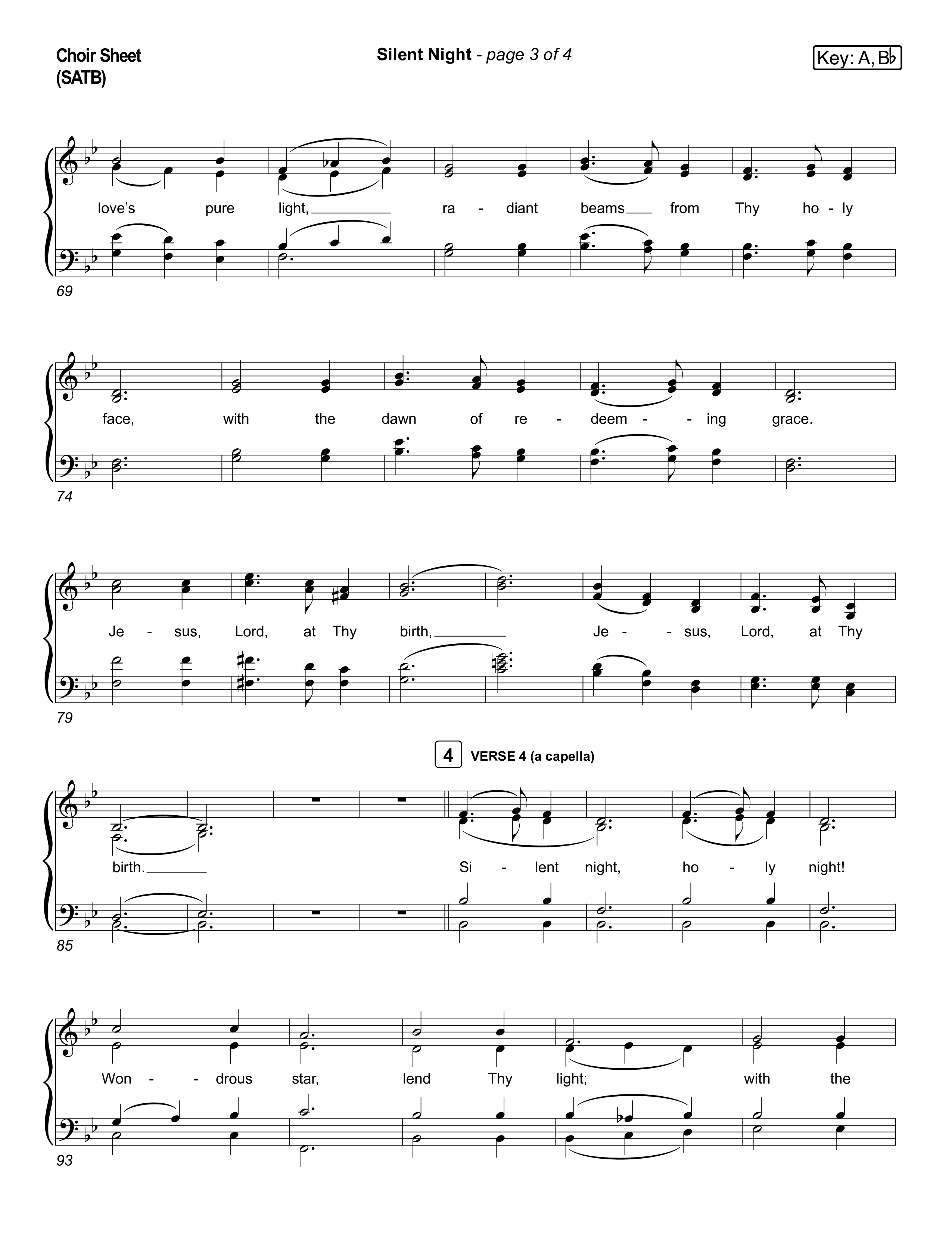 Silent Night (Live) Choir Sheet (SATB) (Museum Of The Bible / Indiana Wesleyan University Choir / Arr. Jared Haschek)