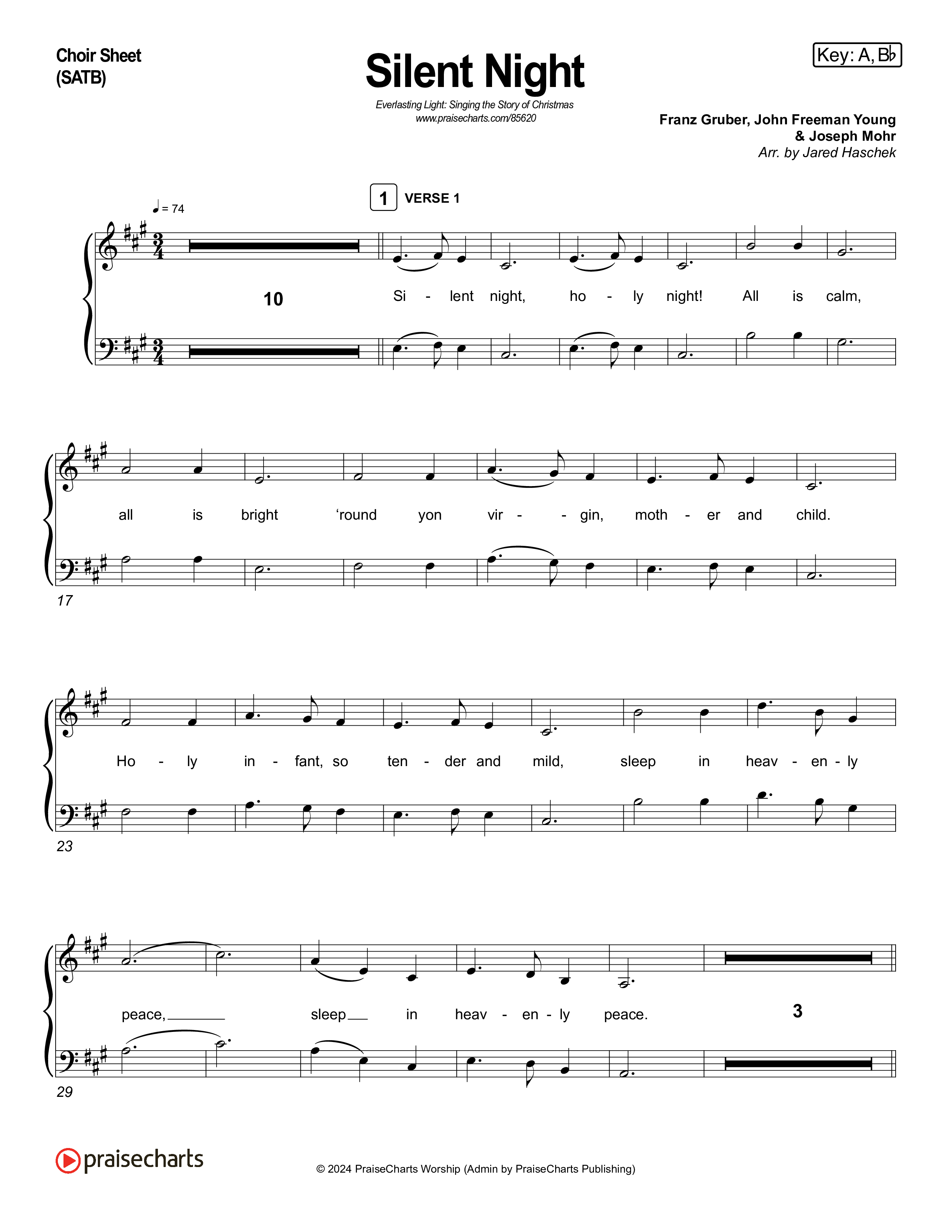 Silent Night (Live) Choir Vocals (Anthem SATB) (Museum Of The Bible / Indiana Wesleyan University Choir / Arr. Jared Haschek)