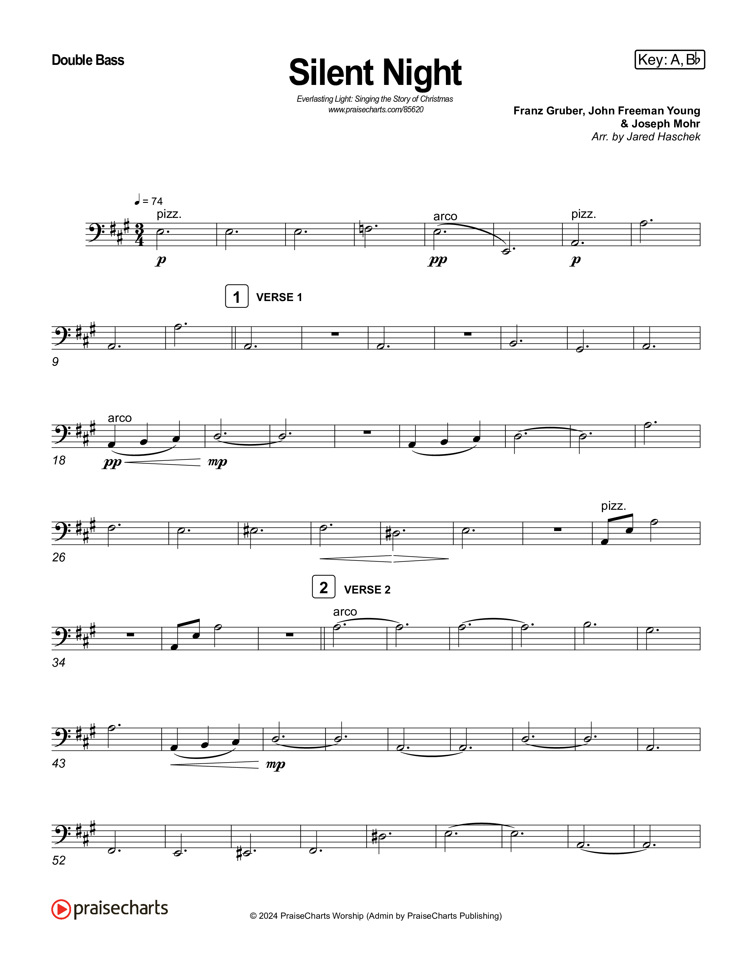 Silent Night (Live) String Bass (Museum Of The Bible / Indiana Wesleyan University Choir / Arr. Jared Haschek)