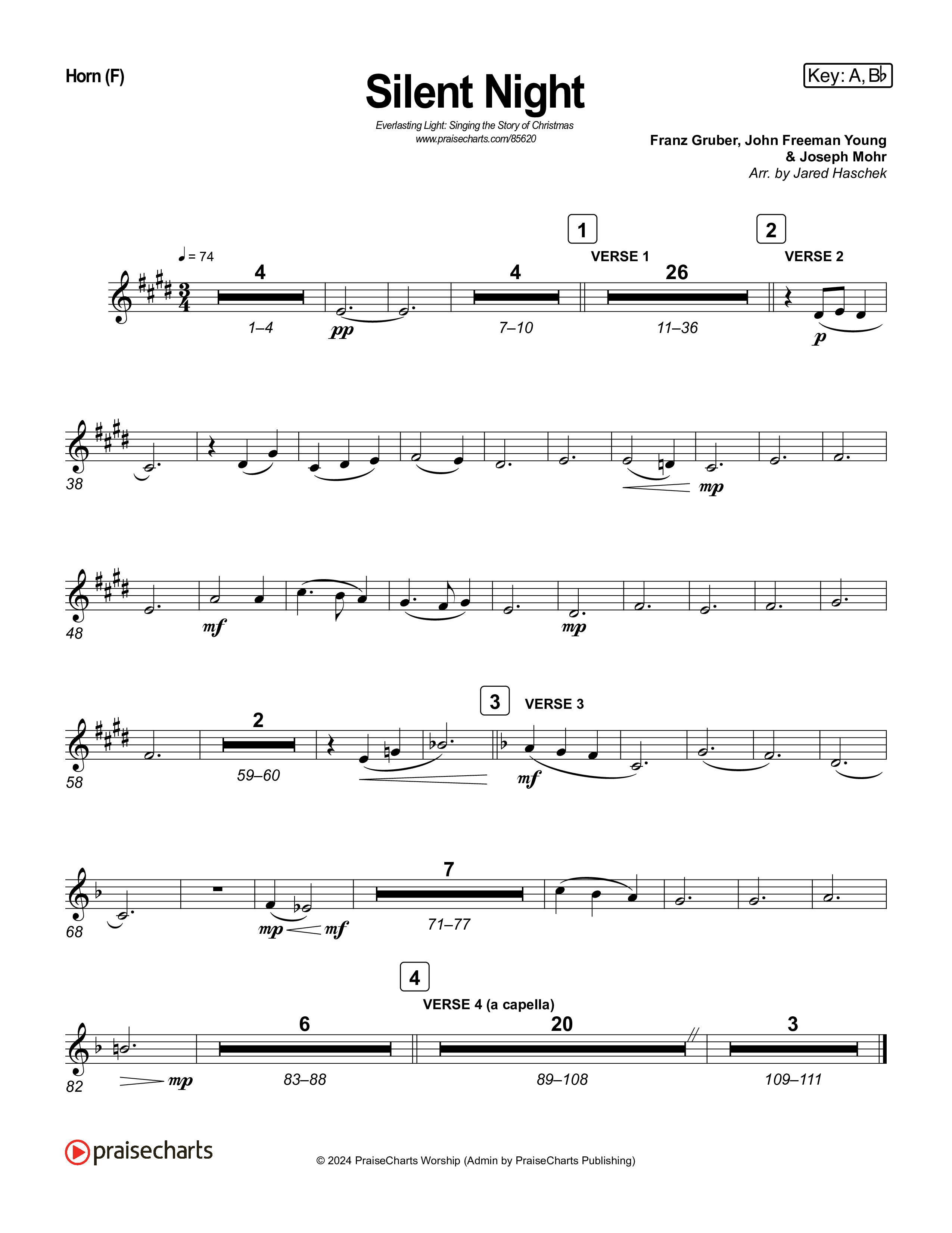 Silent Night (Live) Brass Pack (Museum Of The Bible / Indiana Wesleyan University Choir / Arr. Jared Haschek)