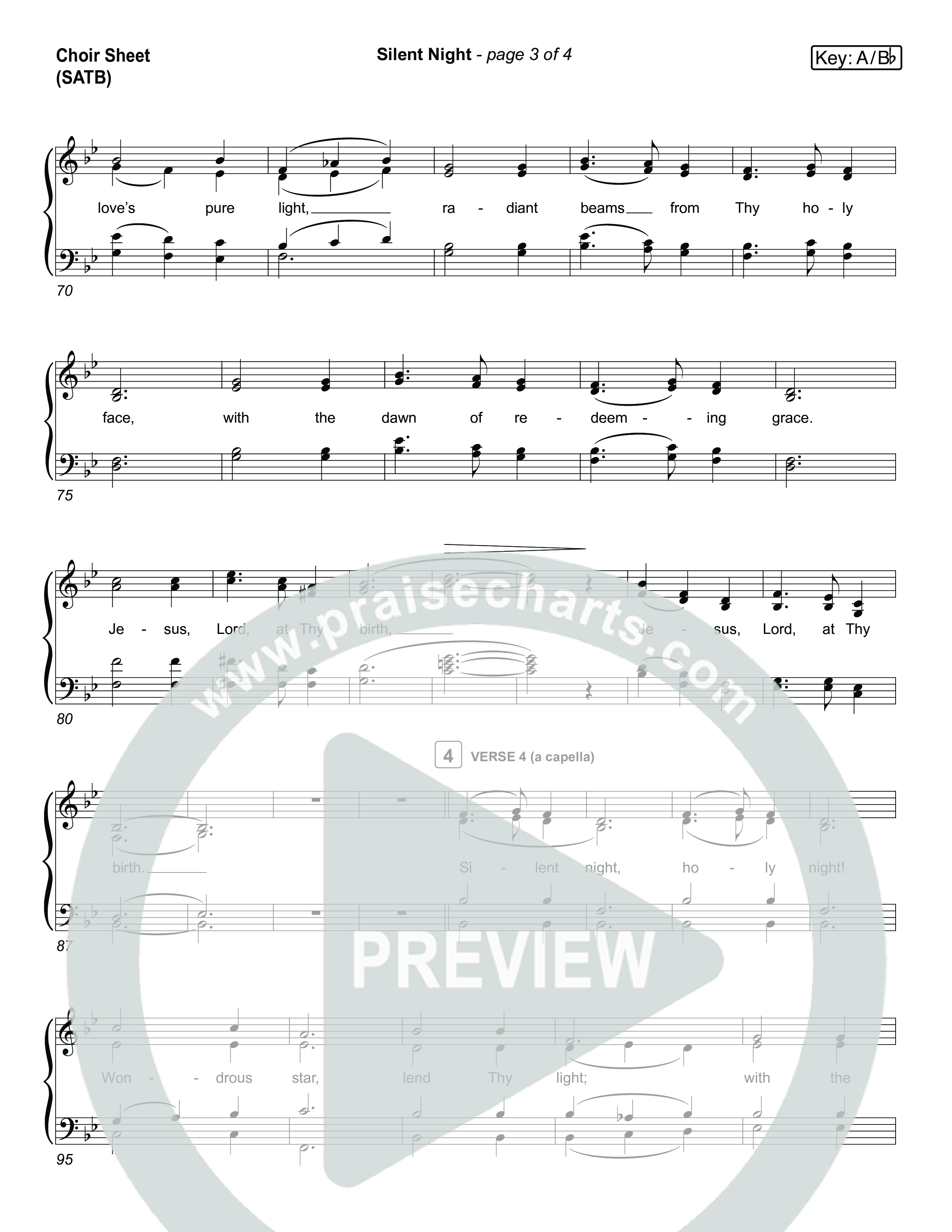Silent Night (Live) Choir Sheet (SATB) (Museum Of The Bible / Indiana Wesleyan University Choir / Arr. Jared Haschek)
