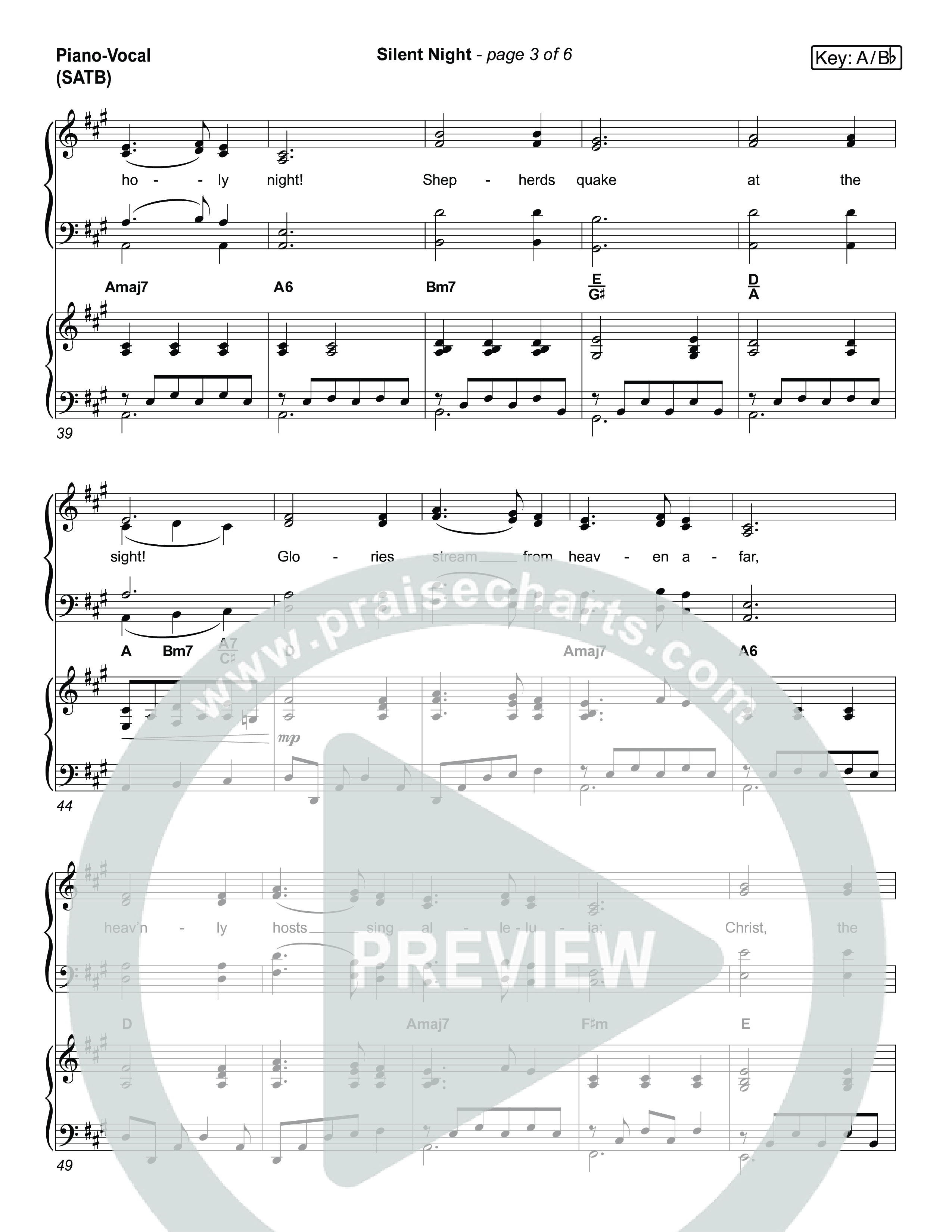 Silent Night (Live) Piano/Vocal Pack (Museum Of The Bible / Indiana Wesleyan University Choir / Arr. Jared Haschek)