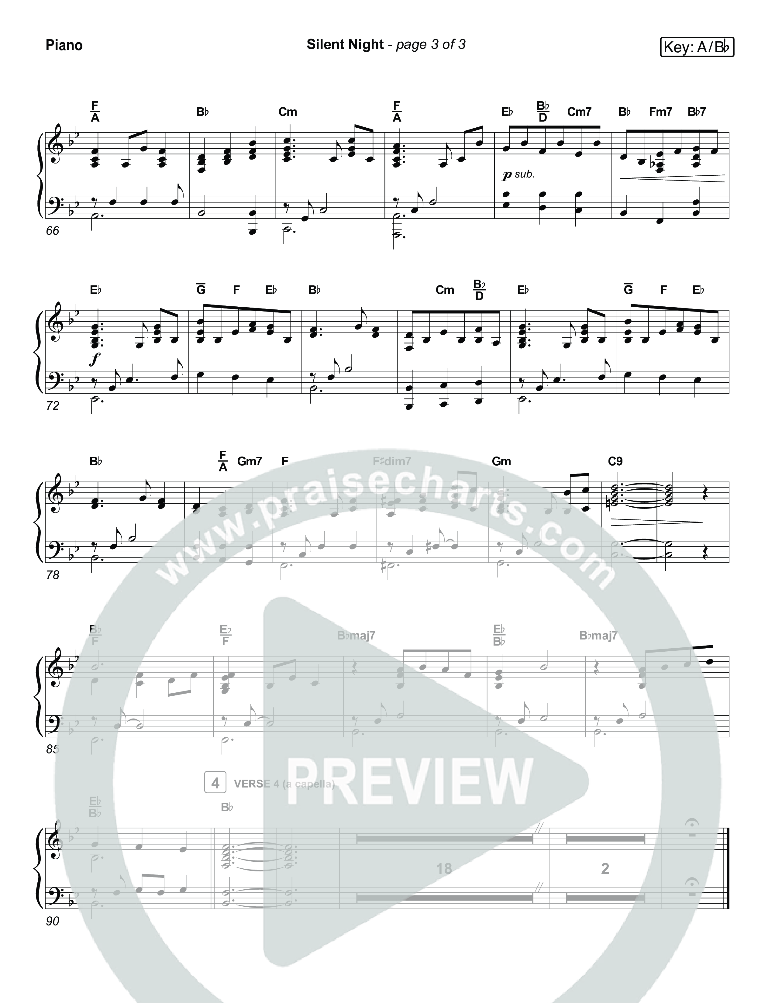 Silent Night (Live) Piano Sheet (Museum Of The Bible / Indiana Wesleyan University Choir / Arr. Jared Haschek)