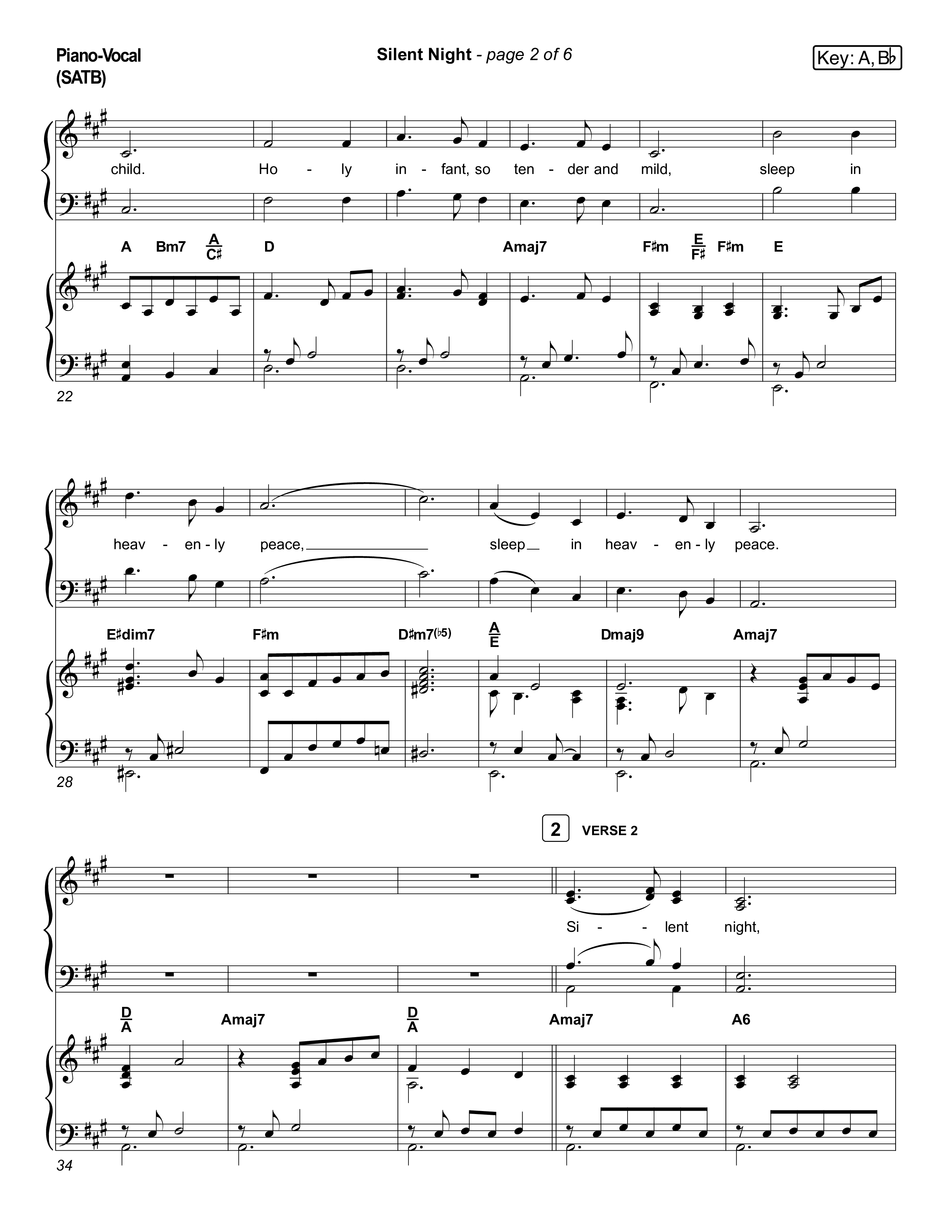 Silent Night (Live) Piano/Vocal Pack (Museum Of The Bible / Indiana Wesleyan University Choir / Arr. Jared Haschek)