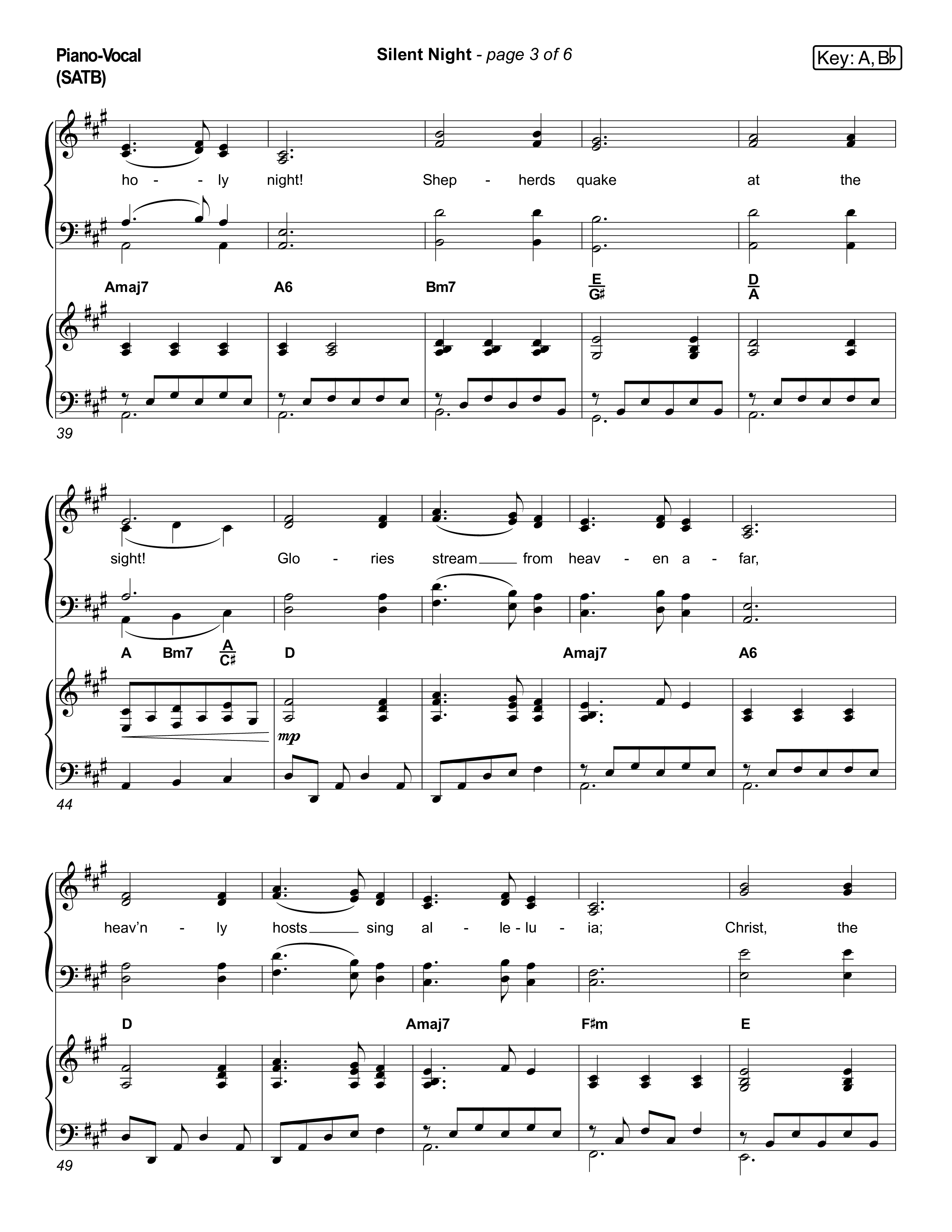 Silent Night (Live) Piano/Vocal Pack (Museum Of The Bible / Indiana Wesleyan University Choir / Arr. Jared Haschek)