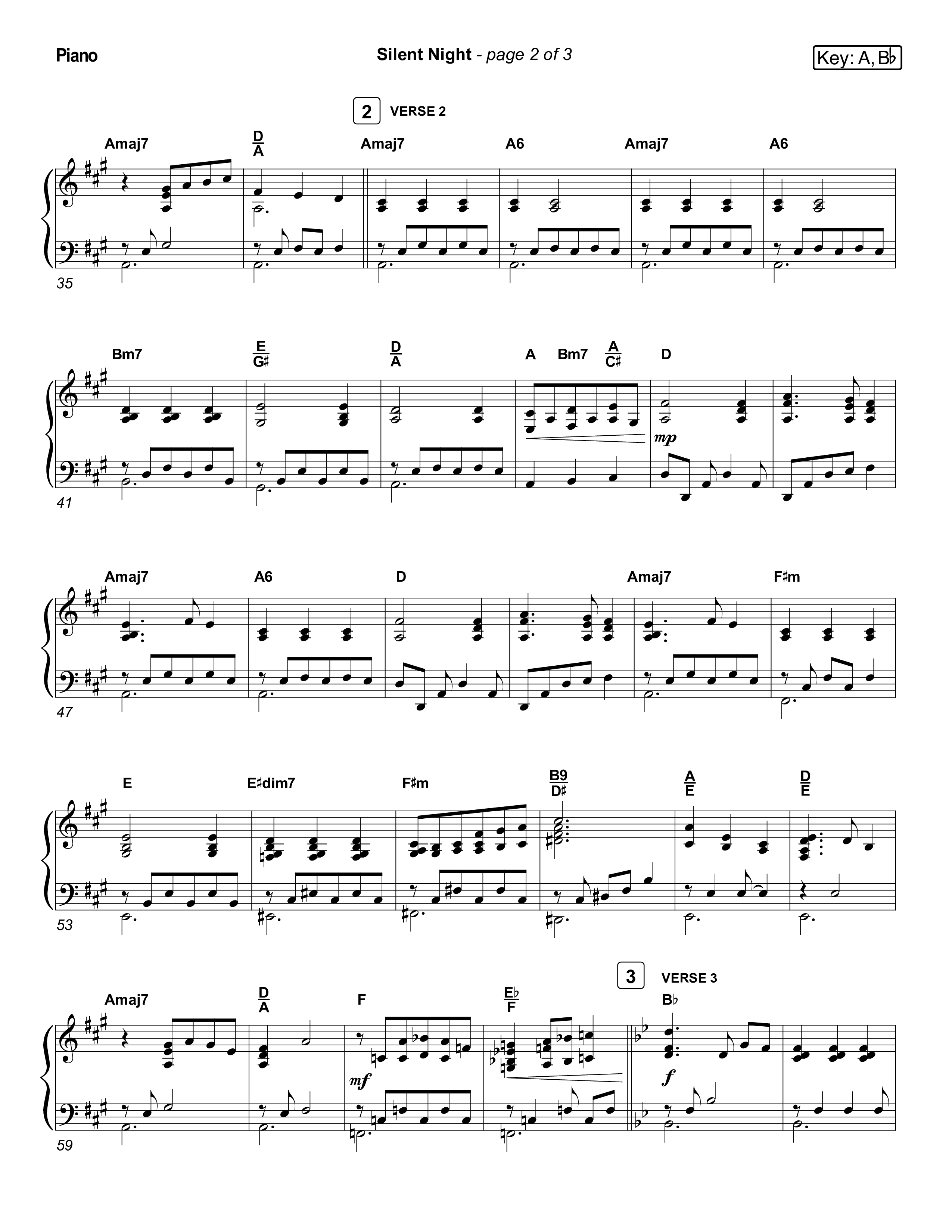 Silent Night (Live) Piano Sheet (Museum Of The Bible / Indiana Wesleyan University Choir / Arr. Jared Haschek)