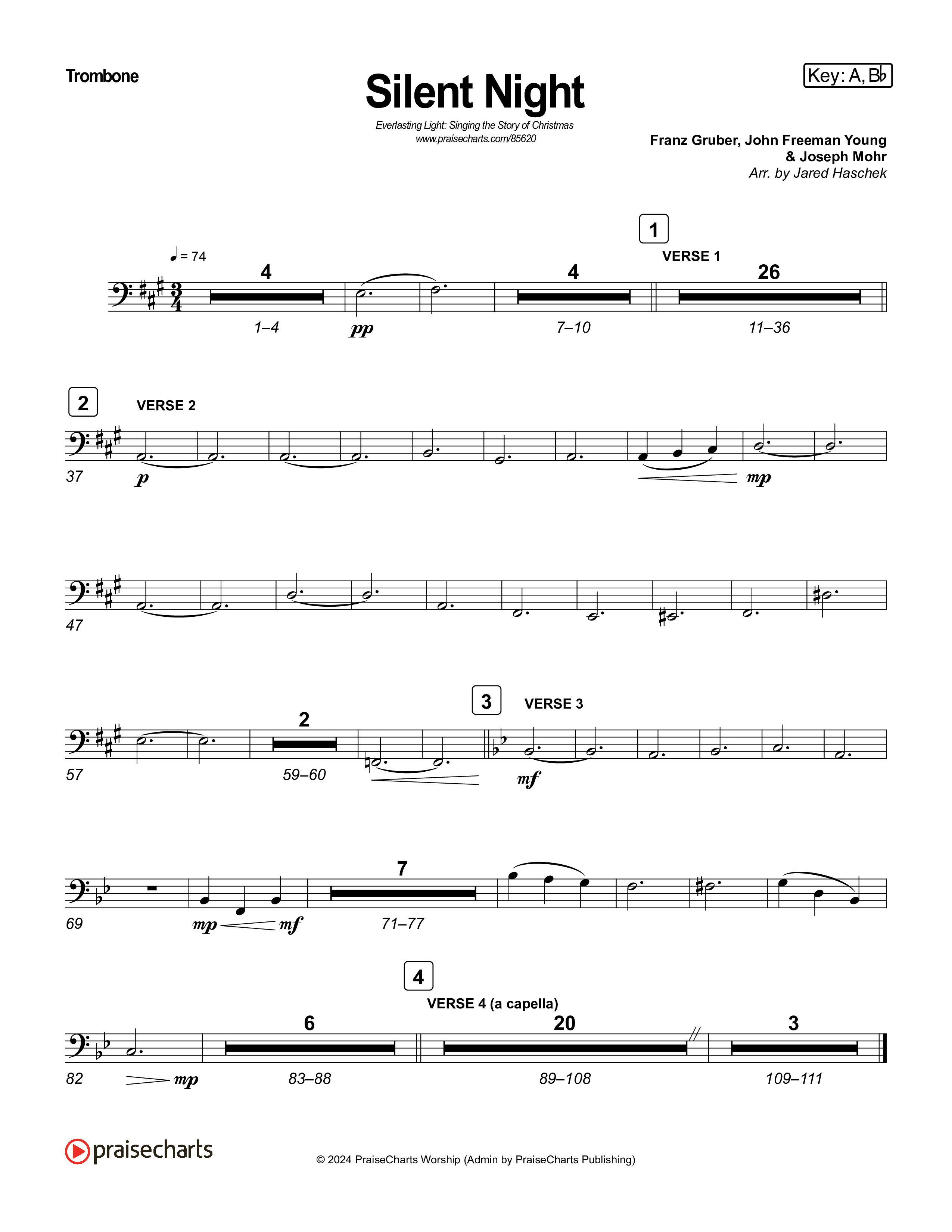 Silent Night (Live) Brass Pack (Museum Of The Bible / Indiana Wesleyan University Choir / Arr. Jared Haschek)