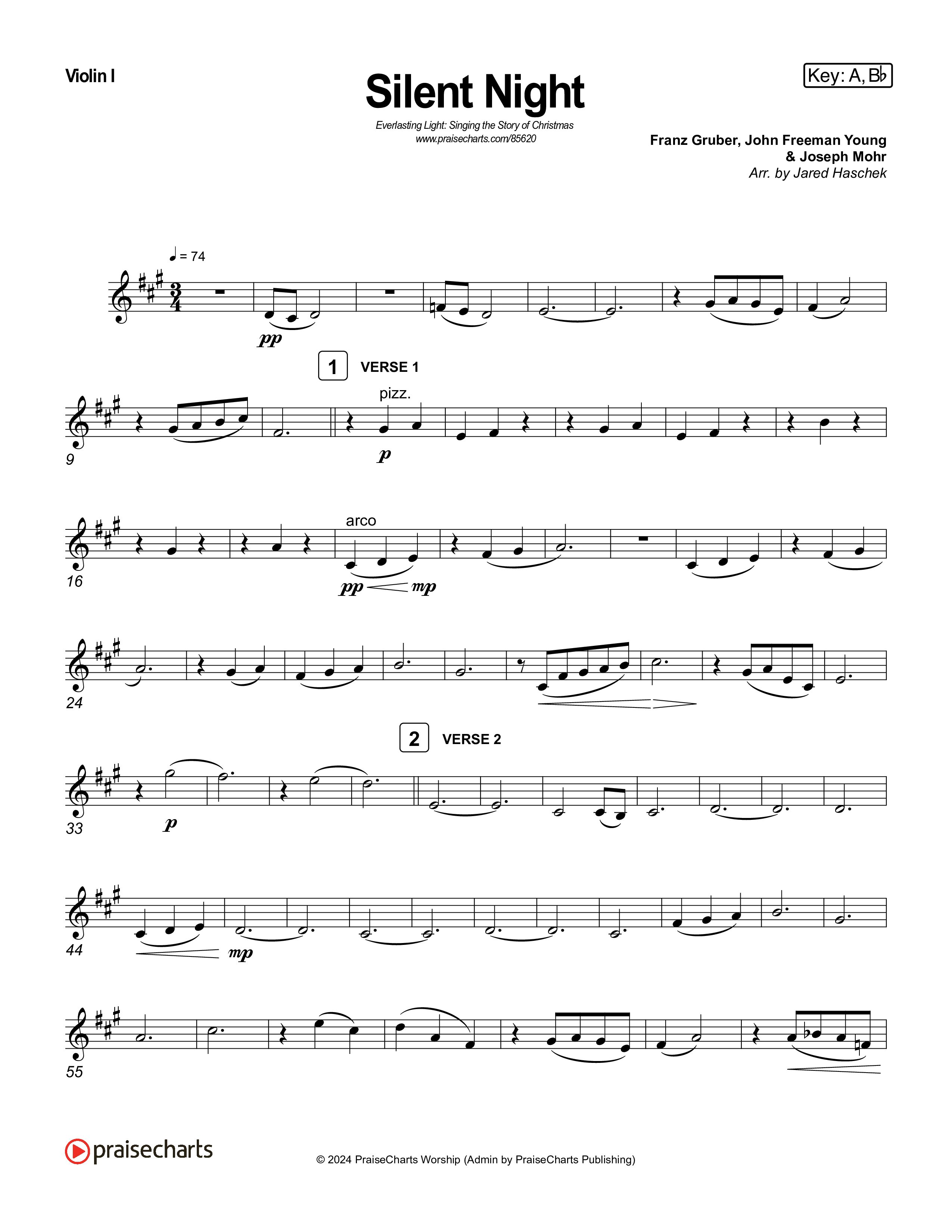 Silent Night (Live) String Pack (Museum Of The Bible / Indiana Wesleyan University Choir / Arr. Jared Haschek)