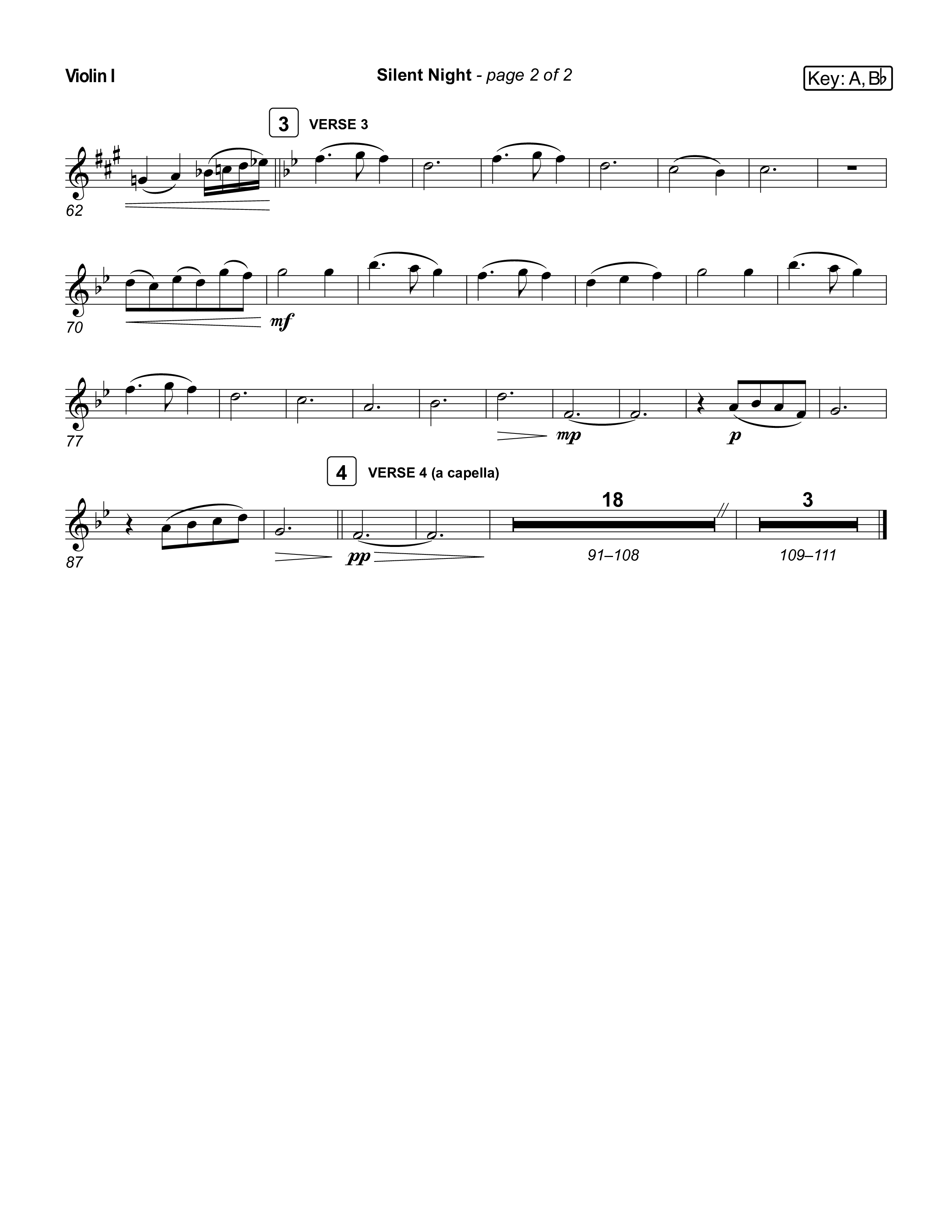 Silent Night (Live) String Pack (Museum Of The Bible / Indiana Wesleyan University Choir / Arr. Jared Haschek)