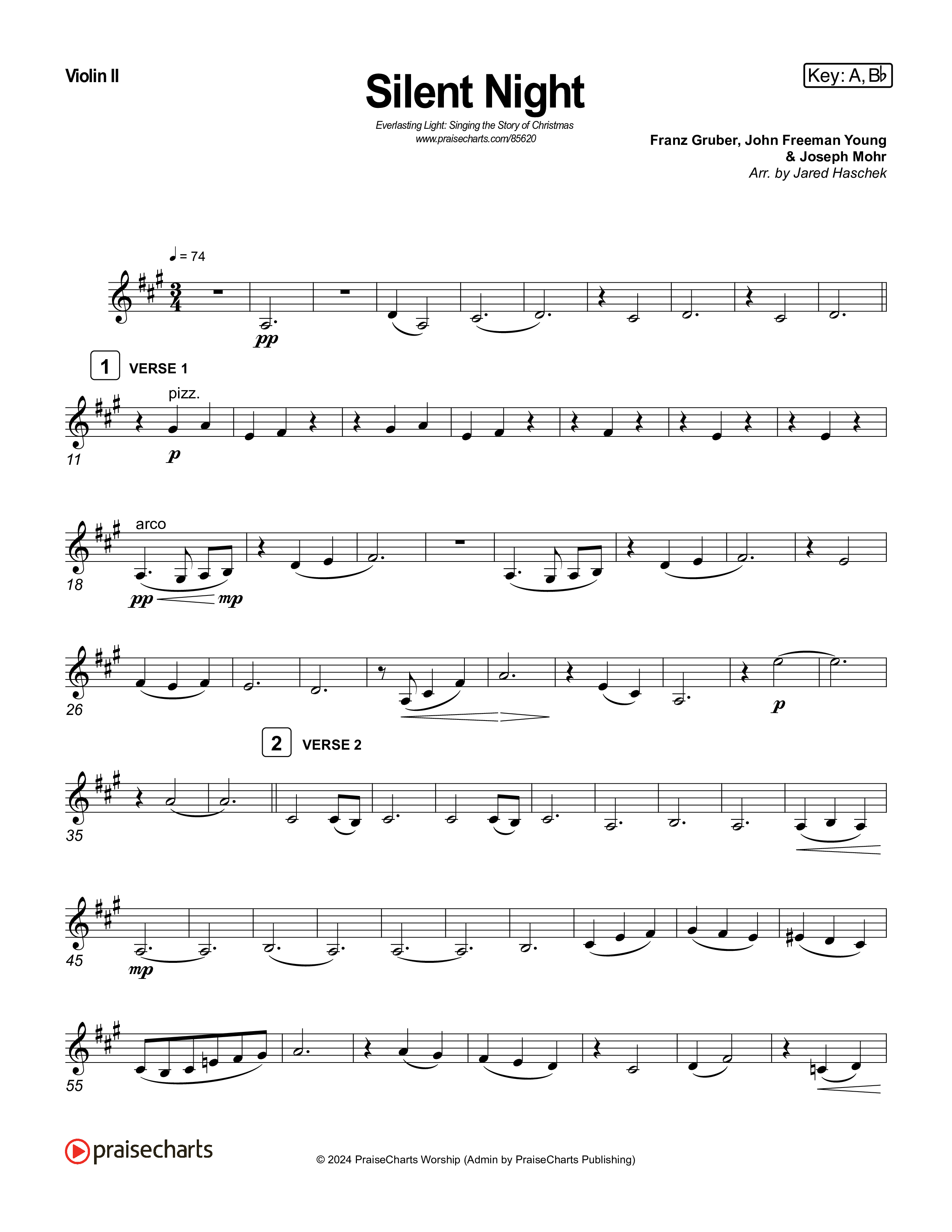 Silent Night (Live) String Pack (Museum Of The Bible / Indiana Wesleyan University Choir / Arr. Jared Haschek)