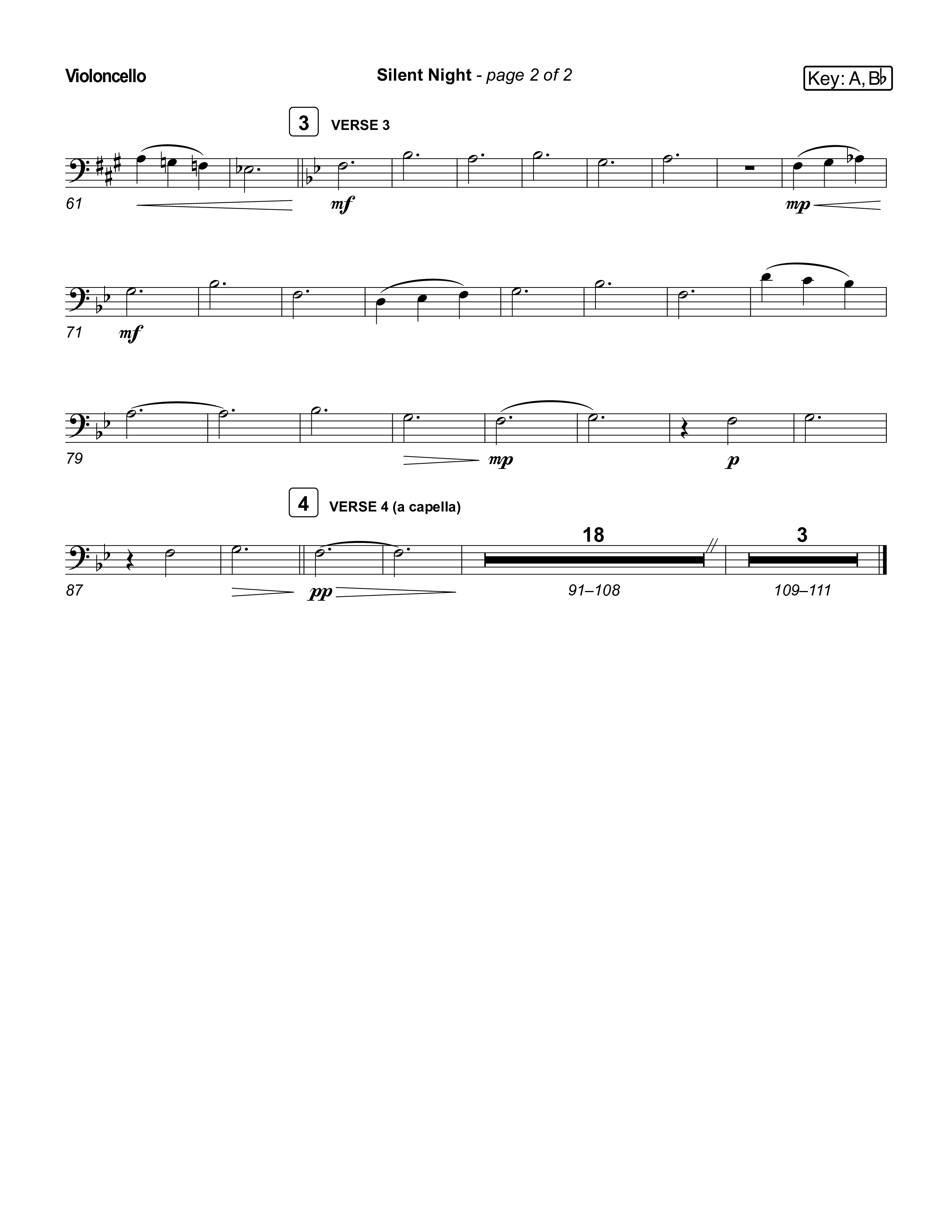 Silent Night (Live) Violincello (Museum Of The Bible / Indiana Wesleyan University Choir / Arr. Jared Haschek)