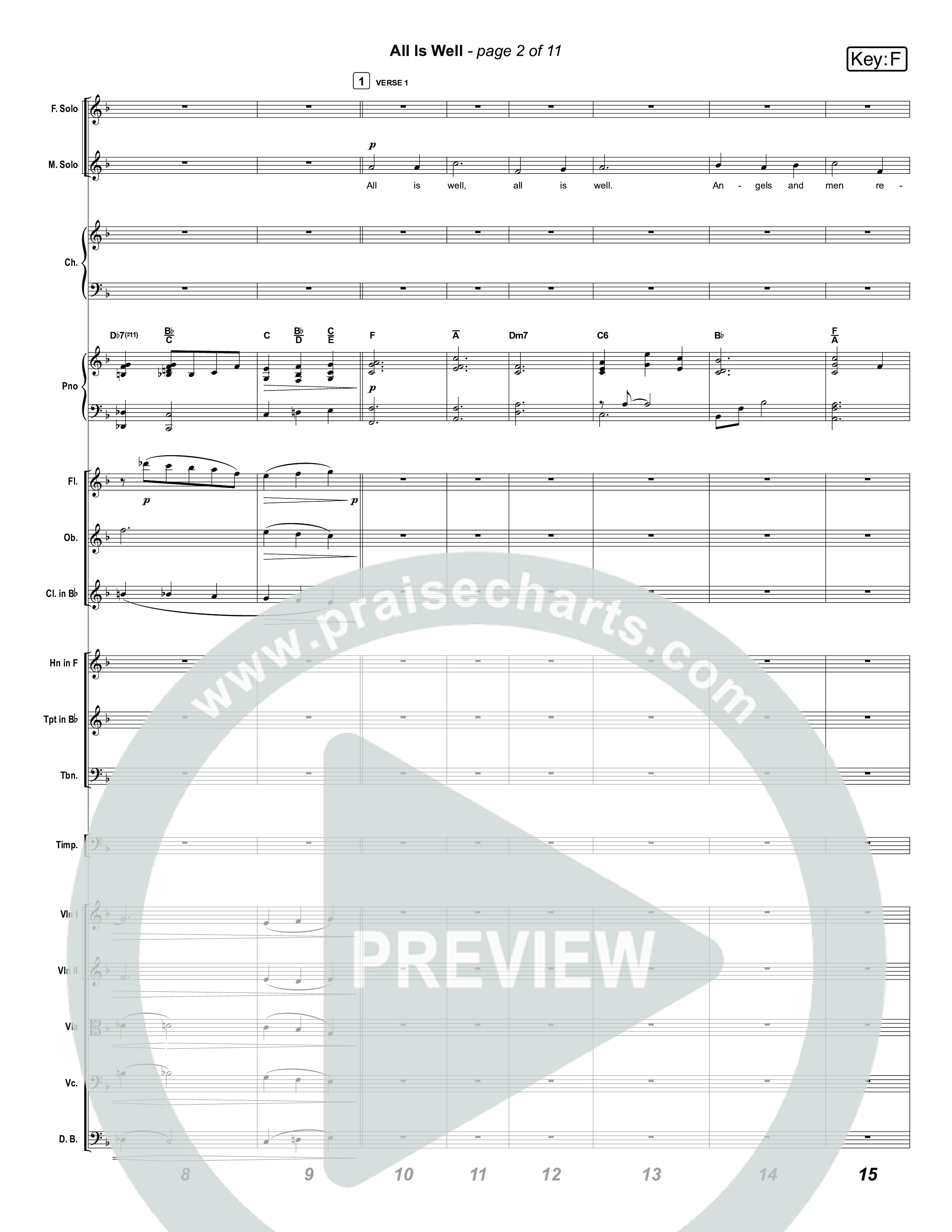 All Is Well (Live) Orchestration (Museum Of The Bible / Anthony Evans / Tasha Layton / Indiana Wesleyan University Choir / Arr. Jared Haschek)