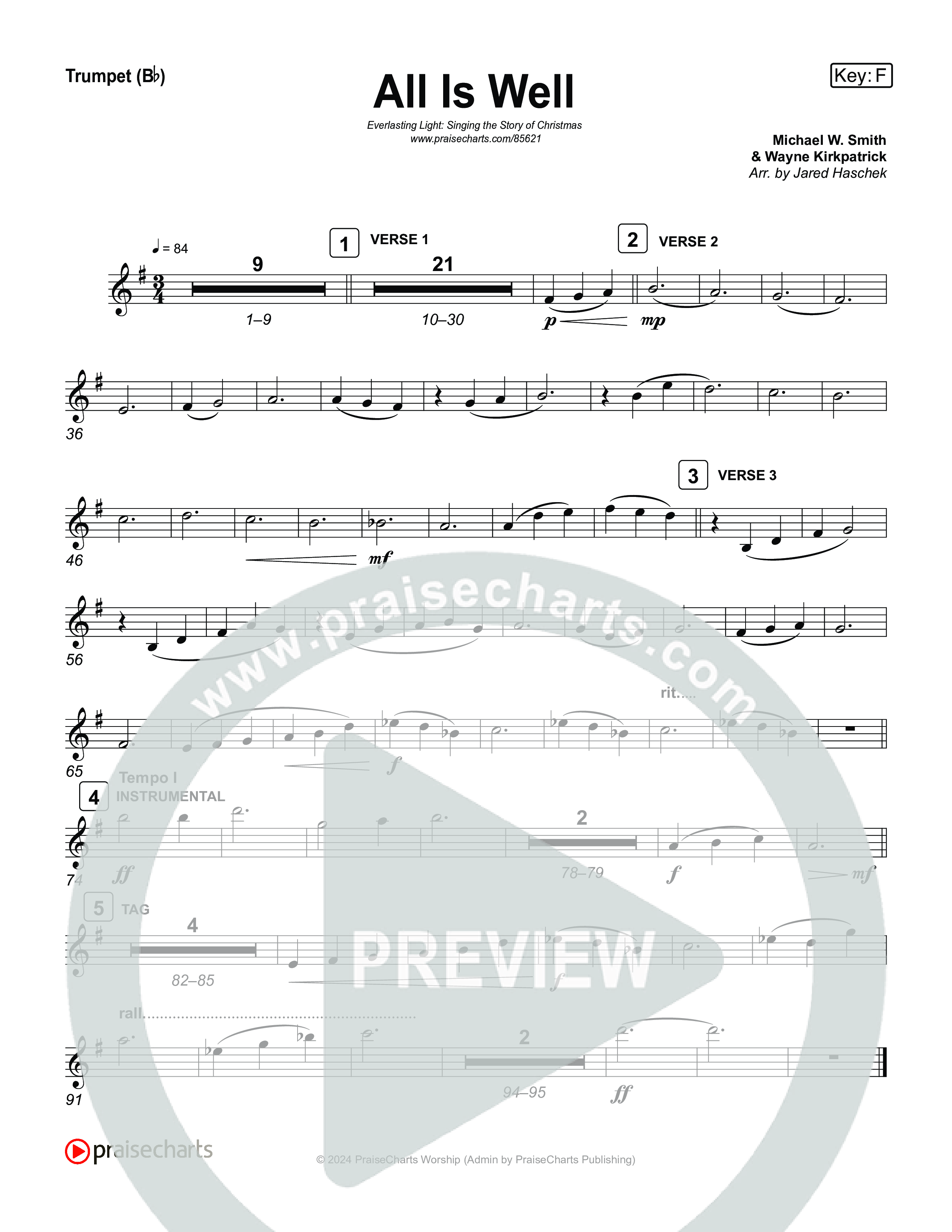 All Is Well (Live) Brass Pack (Museum Of The Bible / Anthony Evans / Tasha Layton / Indiana Wesleyan University Choir / Arr. Jared Haschek)