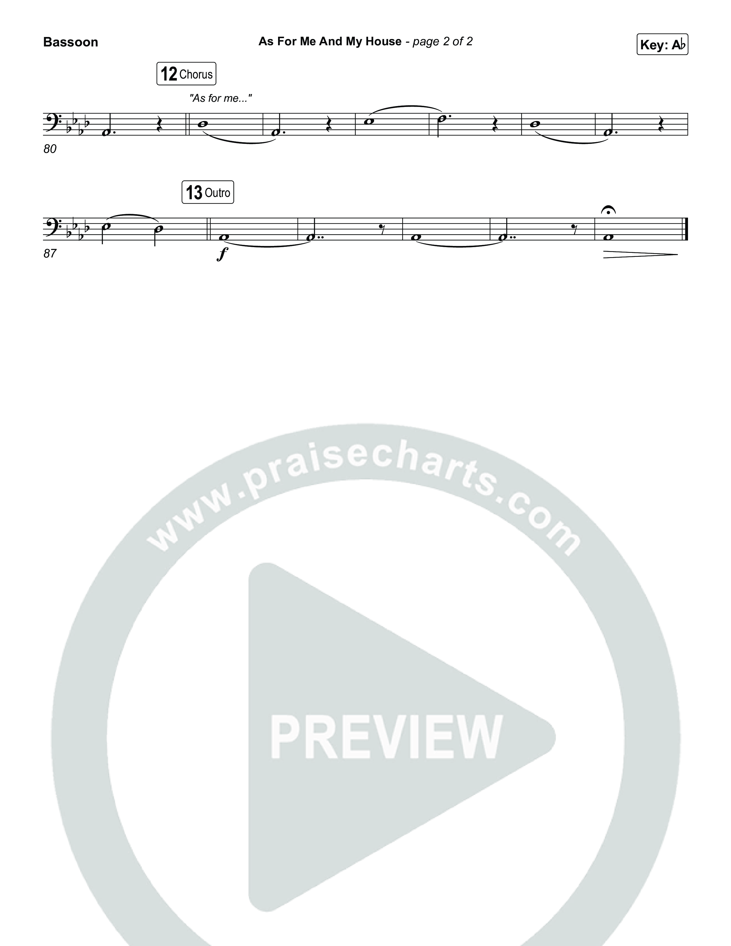 As For Me And My House (Choral/SATB) Bassoon (Brooke Voland / Arr. Travis Cottrell / Arr. Mason Brown)