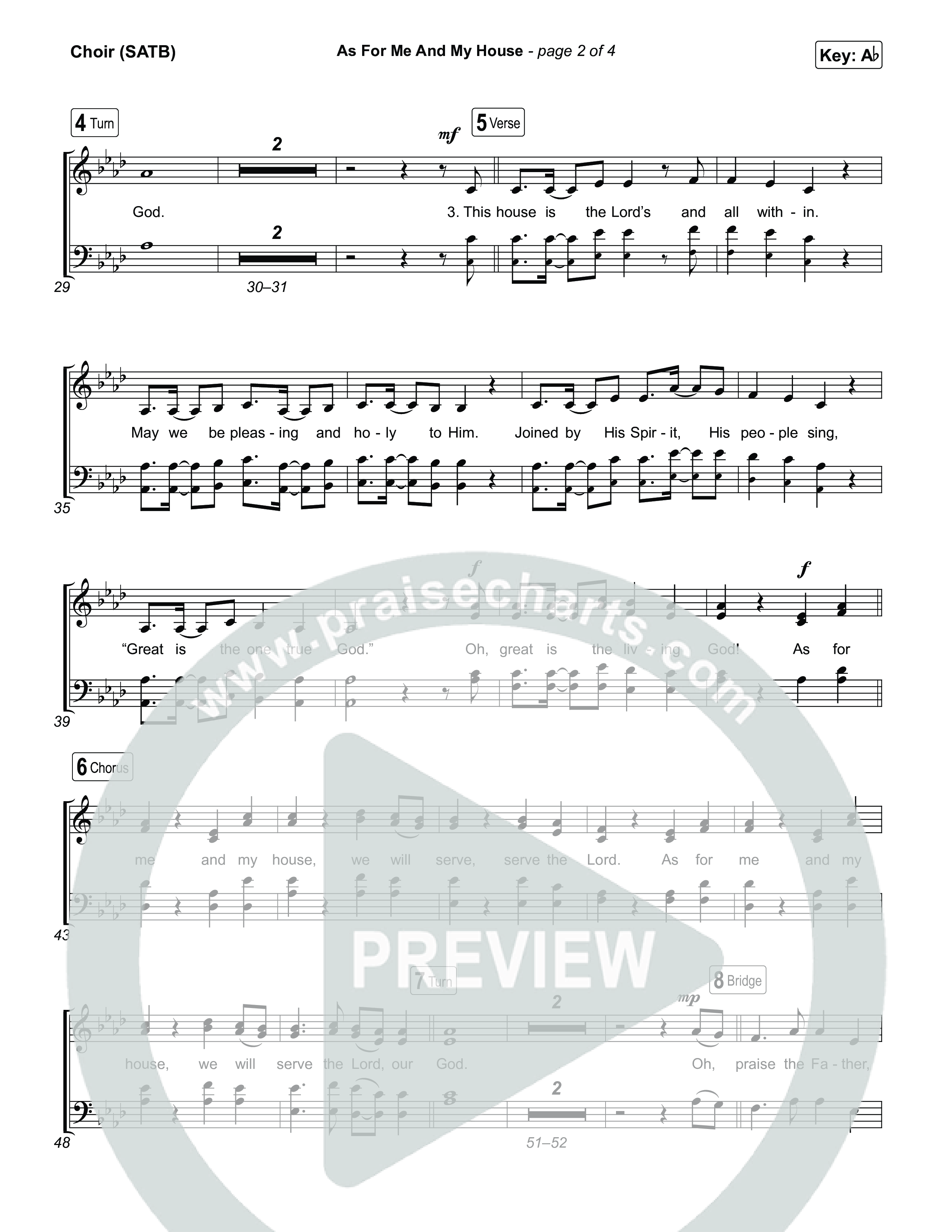 As For Me And My House (Choral/SATB) Choir Sheet (SATB) (Brooke Voland / Arr. Travis Cottrell / Arr. Mason Brown)