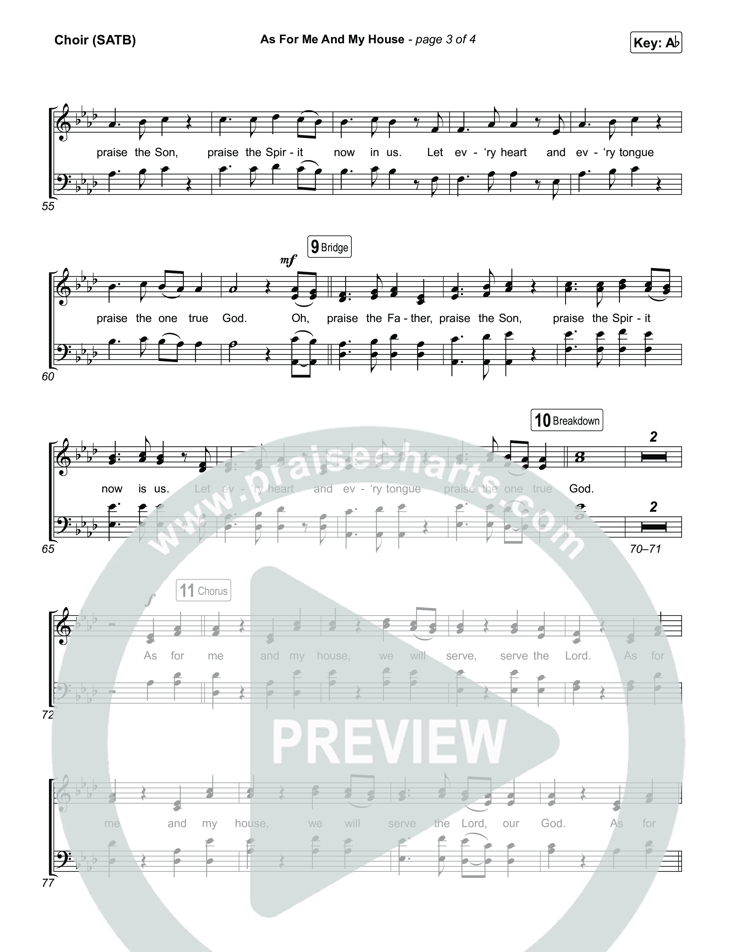As For Me And My House (Choral/SATB) Choir Sheet (SATB) (Brooke Voland / Arr. Travis Cottrell / Arr. Mason Brown)