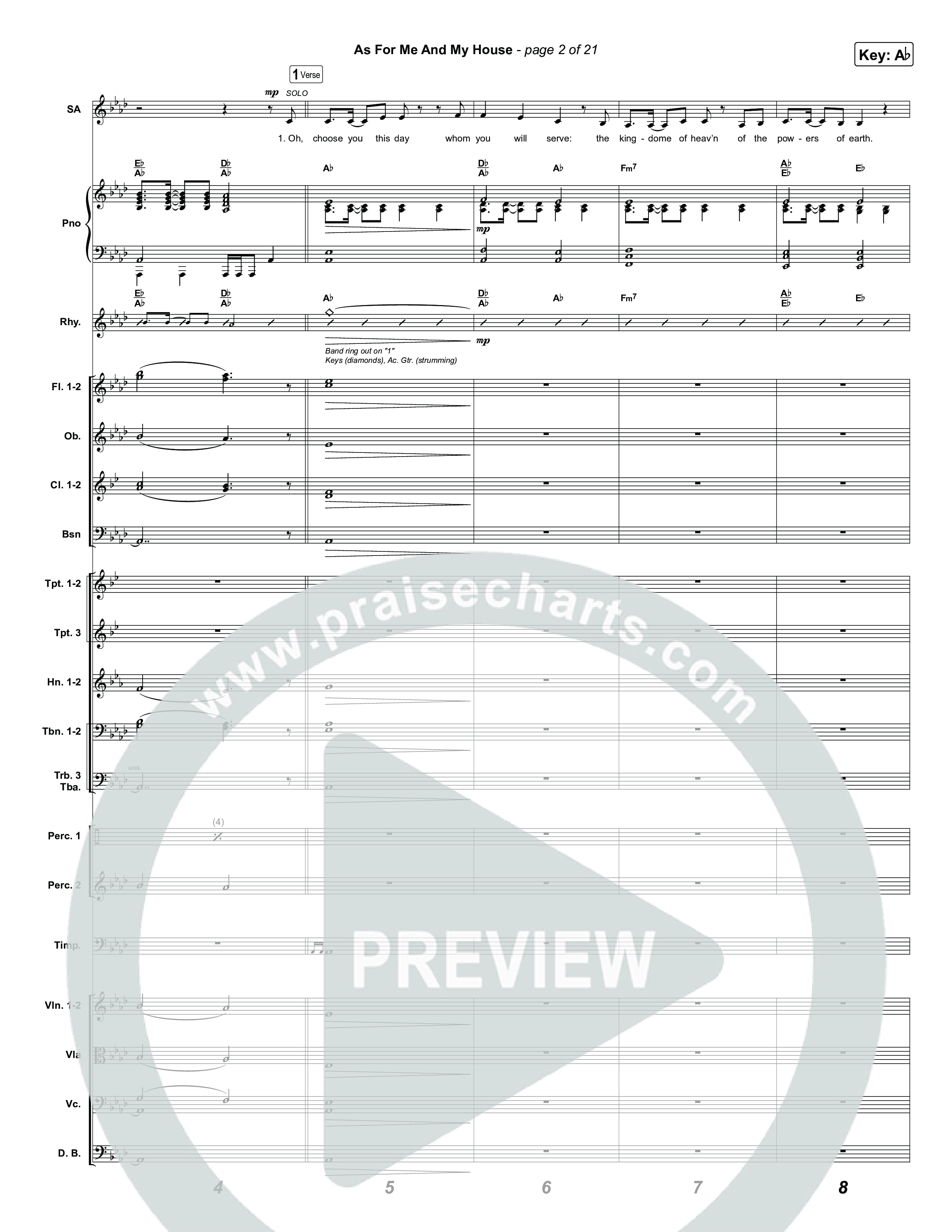 As For Me And My House (Choral/SATB) Conductor's Score (Brooke Voland / Arr. Travis Cottrell / Arr. Mason Brown)