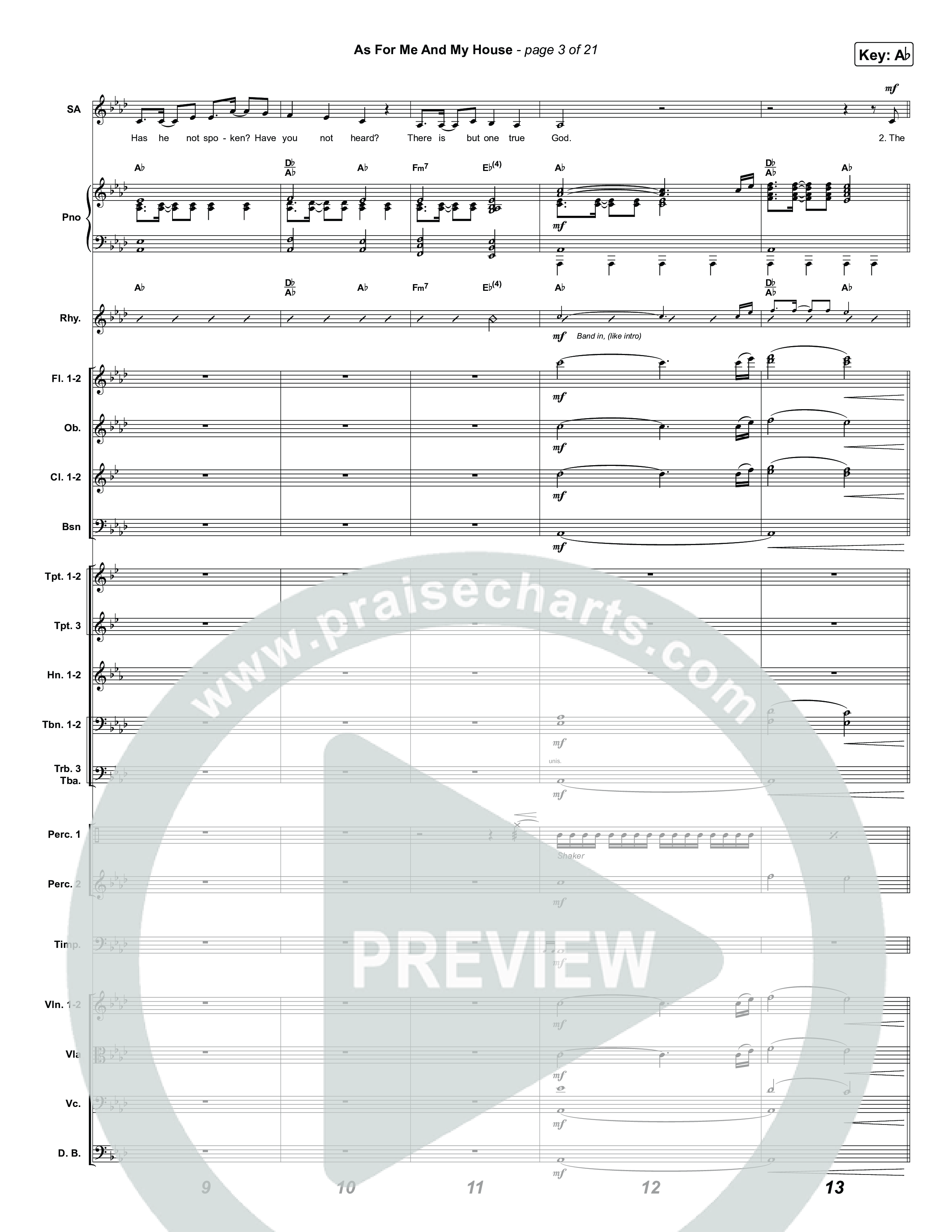 As For Me And My House (Choral/SATB) Conductor's Score (Brooke Voland / Arr. Travis Cottrell / Arr. Mason Brown)