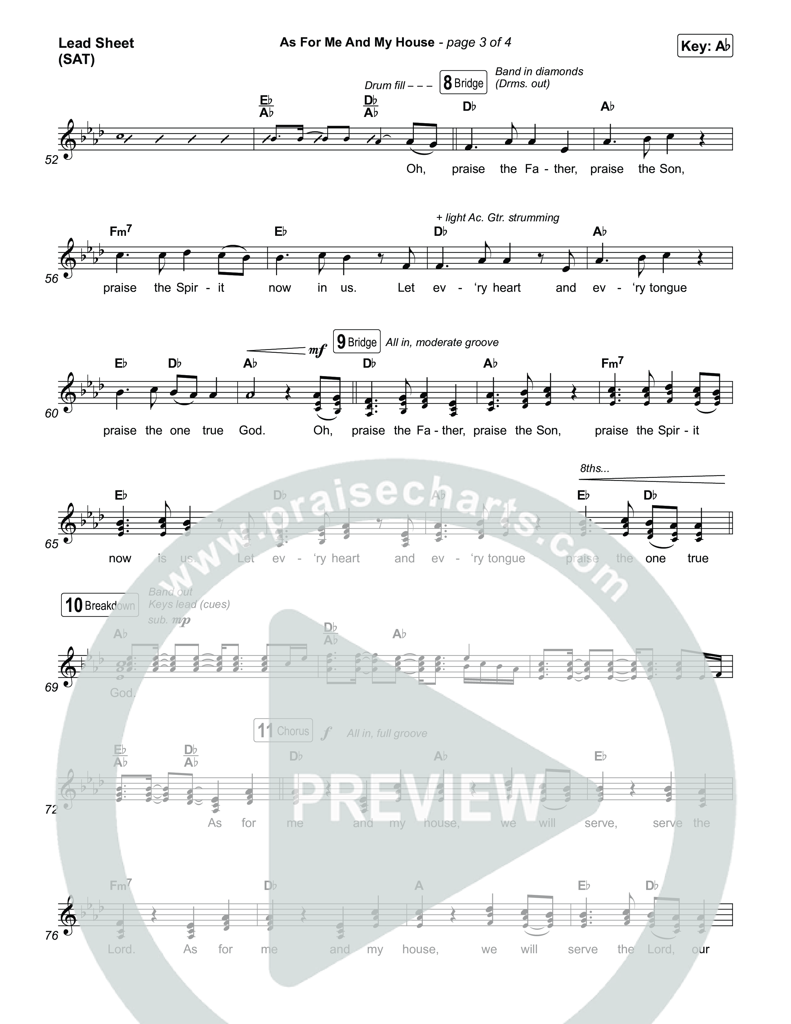 As For Me And My House (Choral/SATB) Lead Sheet (SAT) (Brooke Voland / Arr. Travis Cottrell / Arr. Mason Brown)