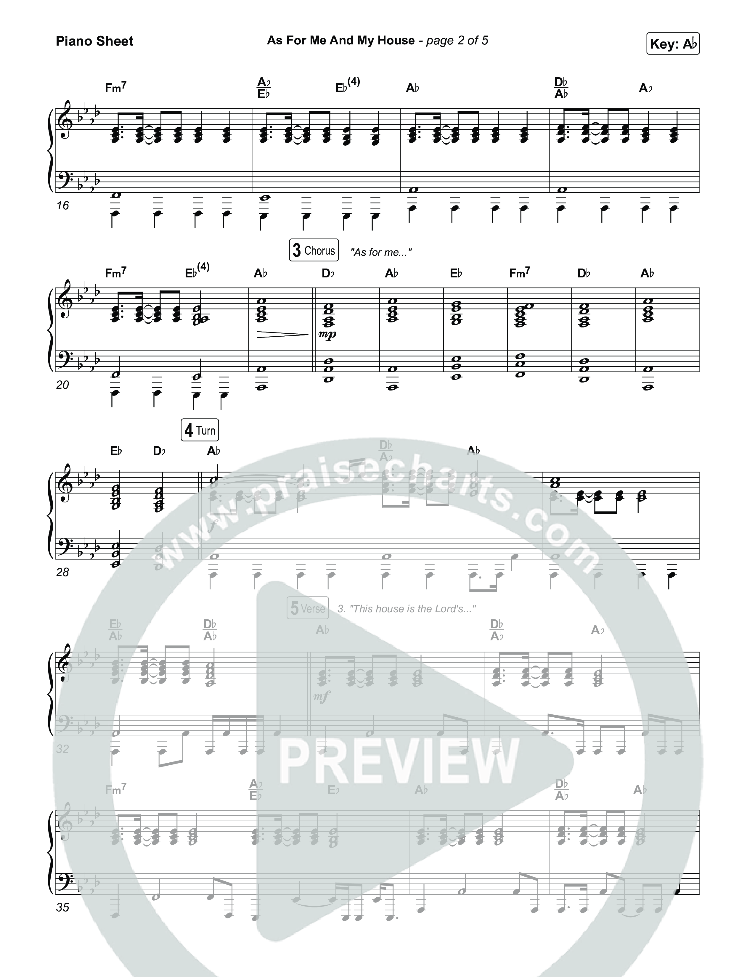 As For Me And My House (Choral/SATB) Piano Sheet (Brooke Voland / Arr. Travis Cottrell / Arr. Mason Brown)