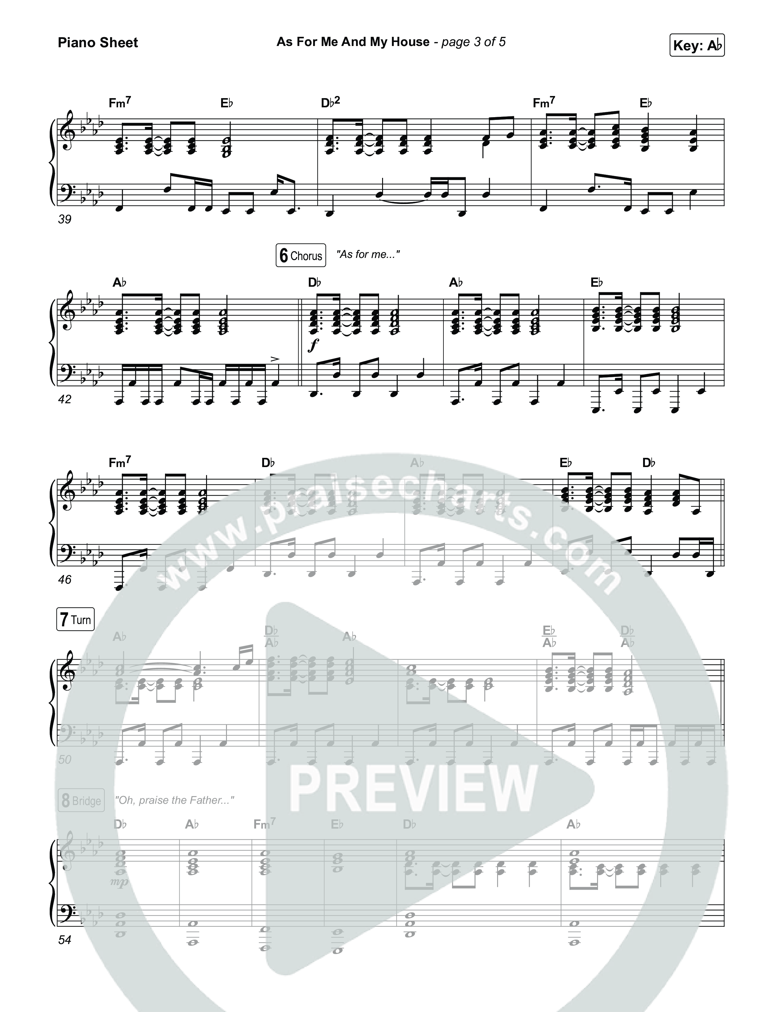 As For Me And My House (Choral/SATB) Piano Sheet (Brooke Voland / Arr. Travis Cottrell / Arr. Mason Brown)