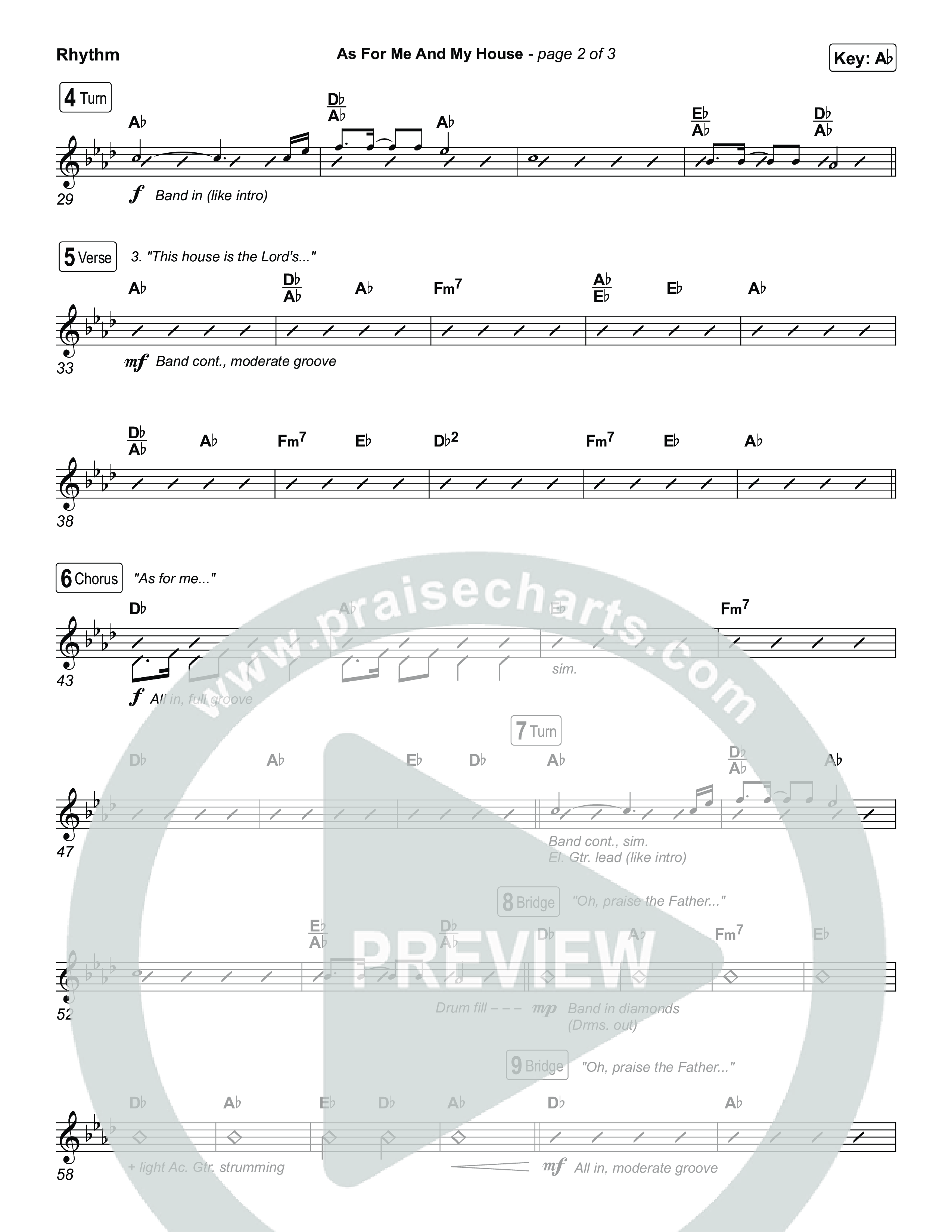 As For Me And My House (Choral/SATB) Rhythm Chart (Brooke Voland / Arr. Travis Cottrell / Arr. Mason Brown)